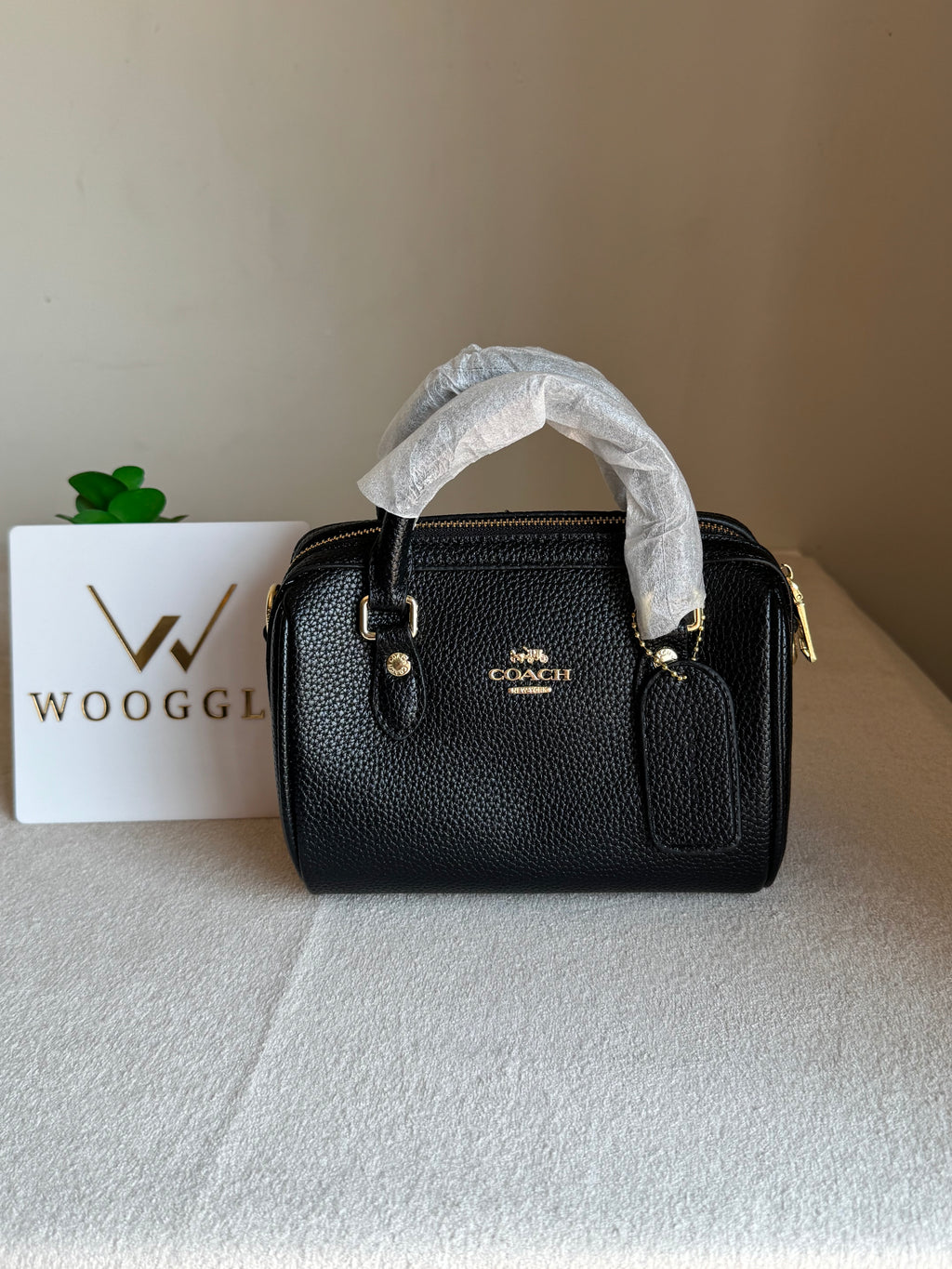 COACH Mini Duffle Bag PREMIUM with Long Strap BLACK - BOX PACKING