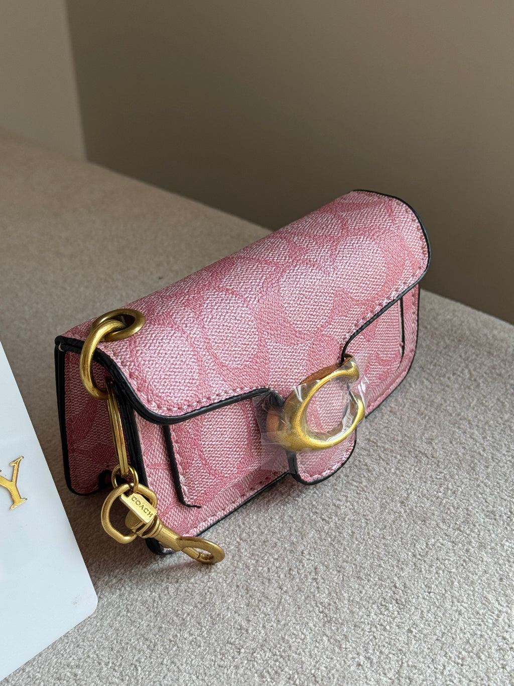 Coach Tabby Mini Bag Charm Signature Pink
