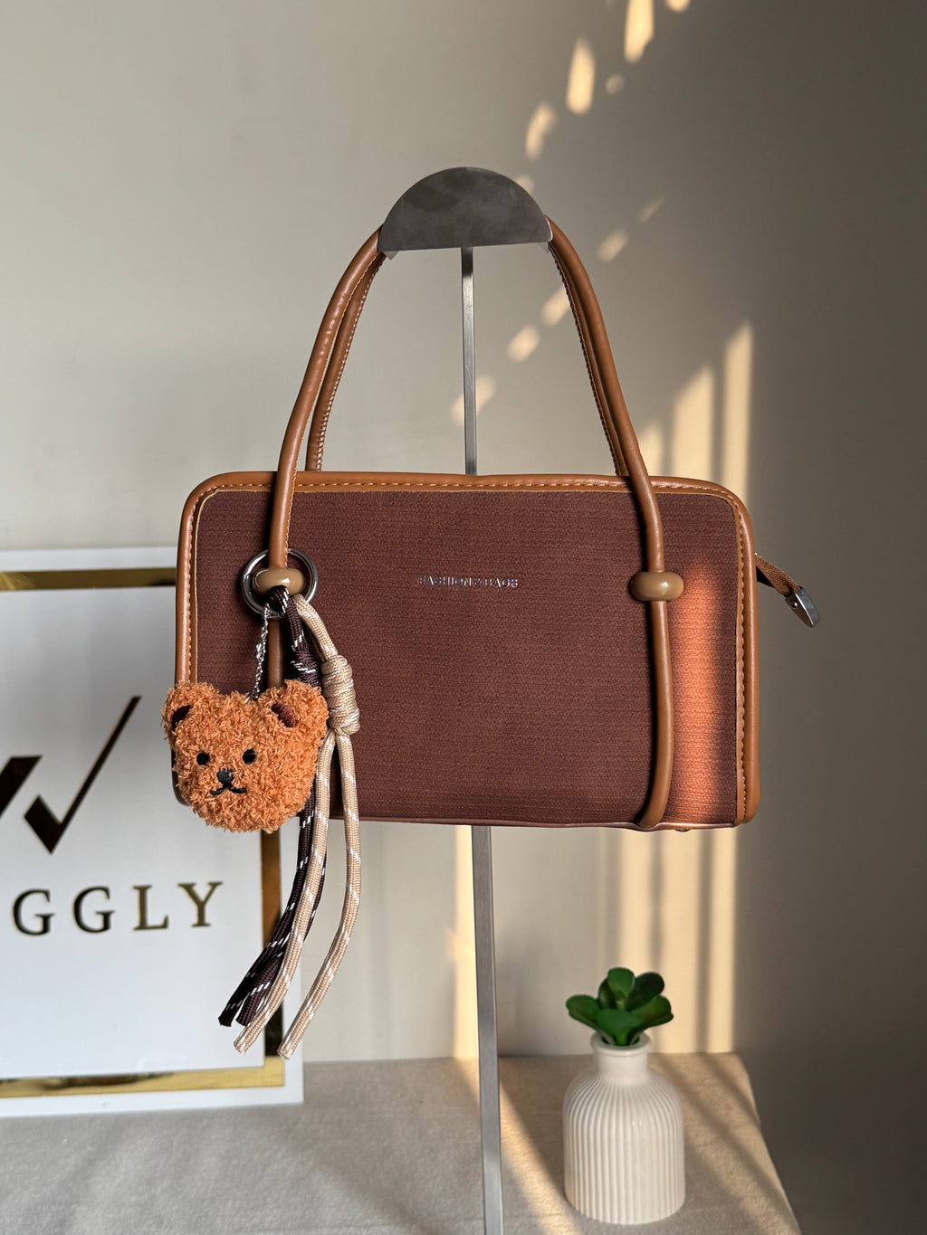Coco Brown Teddy Bag with Teddy Bag Charm