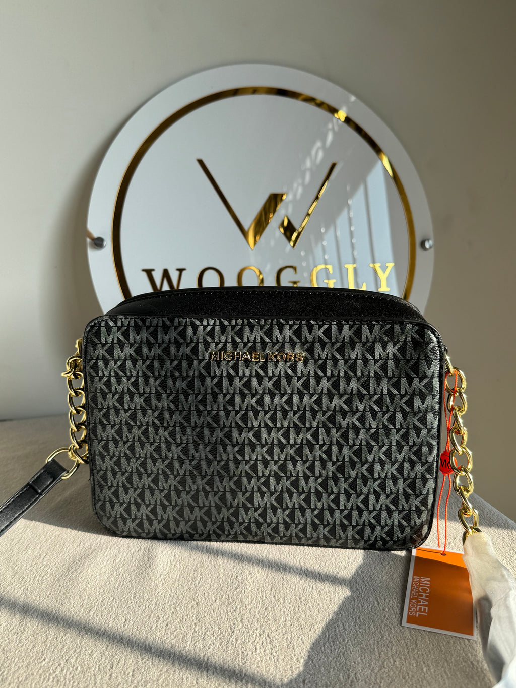 Premium Michael Kors Crossbody Bag (Black & Grey)