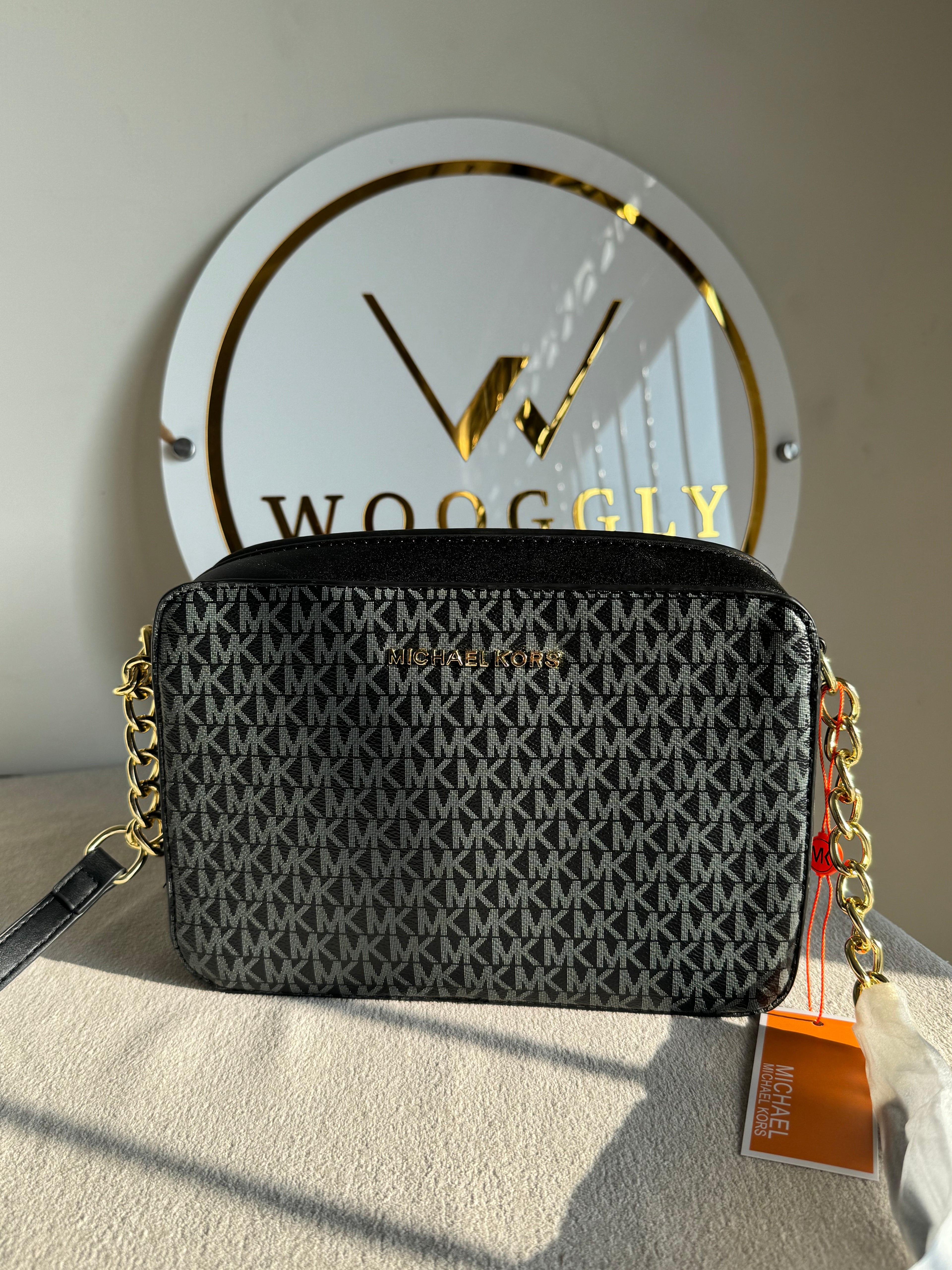 Premium Michael Kors Crossbody Bag (Black & Grey)