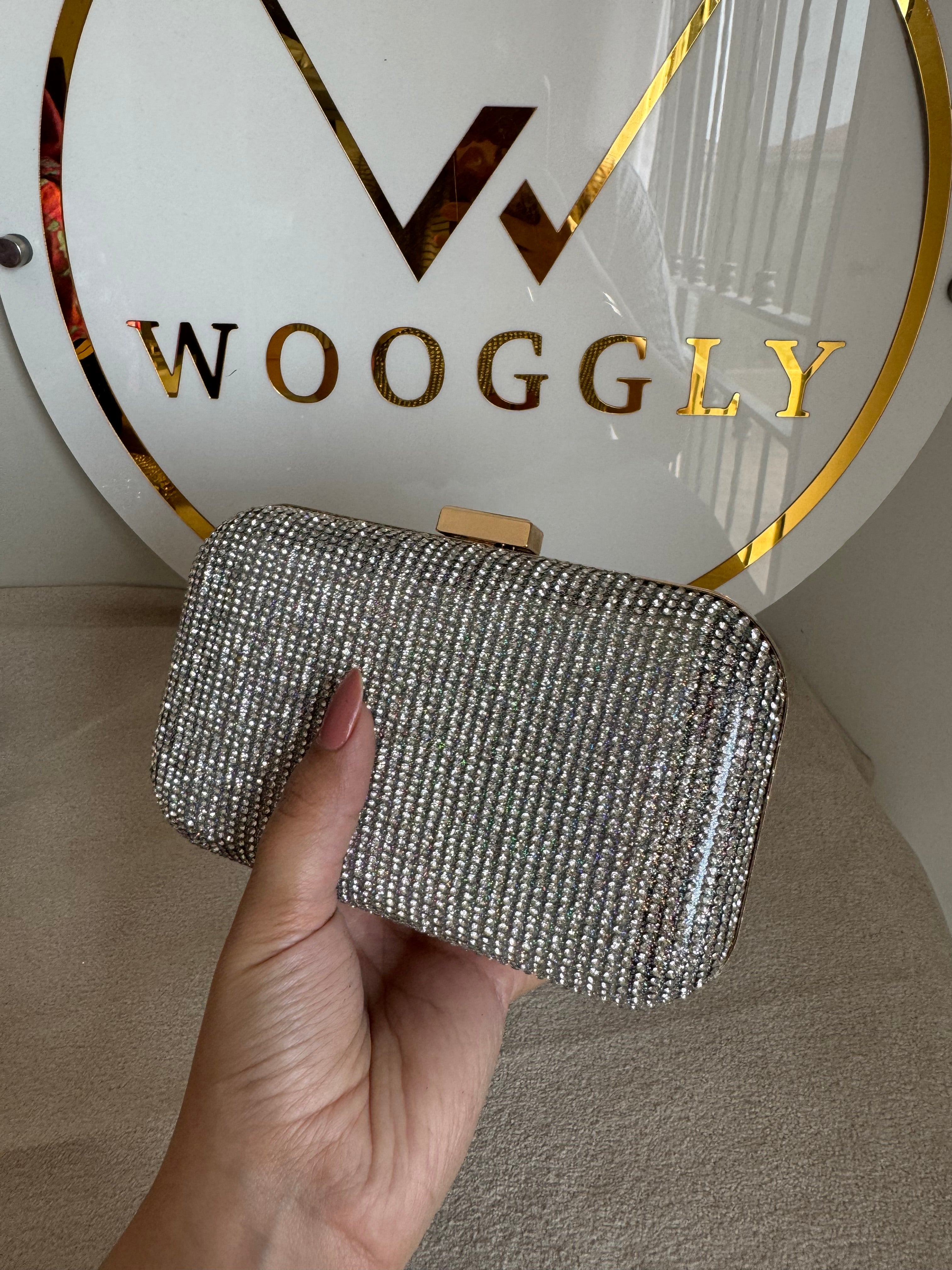 Mehar Shimmer Clutch - Silver