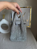 Party Wear Rhinestone Bucket Bag - Silver