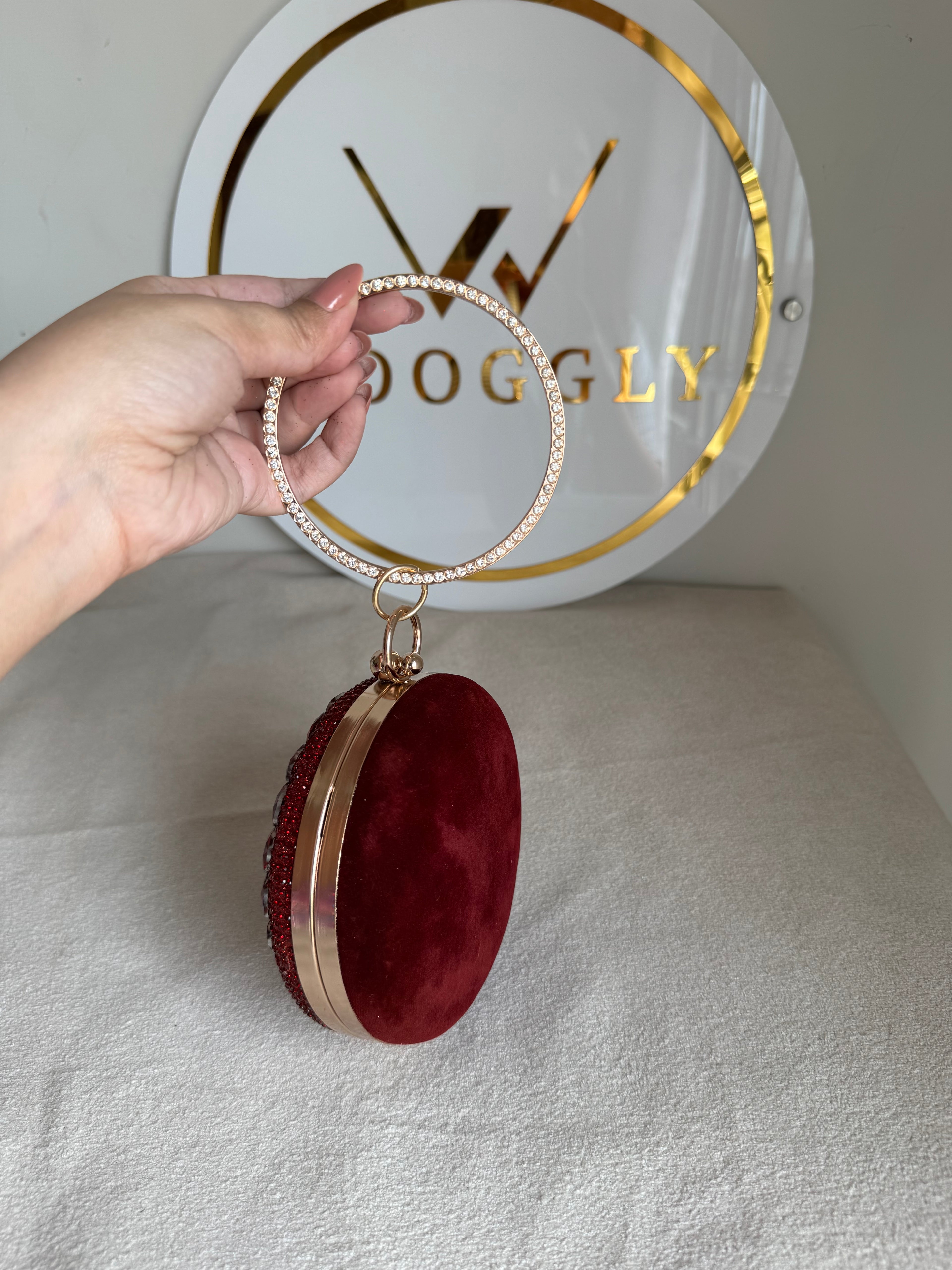 Sugar Plum Clutch - Maroonish Red