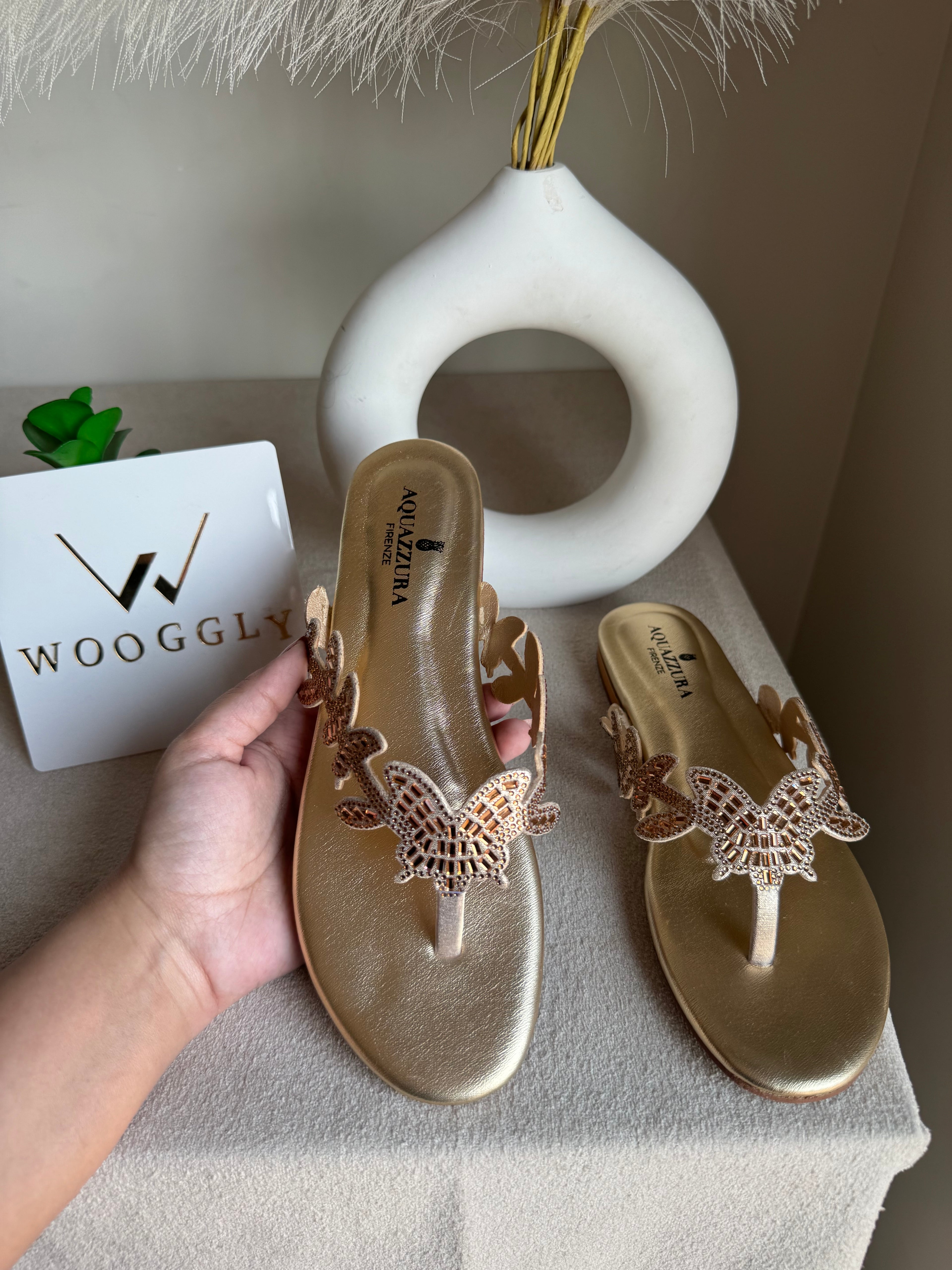 Aquazzura Pretty Slides - Champagne