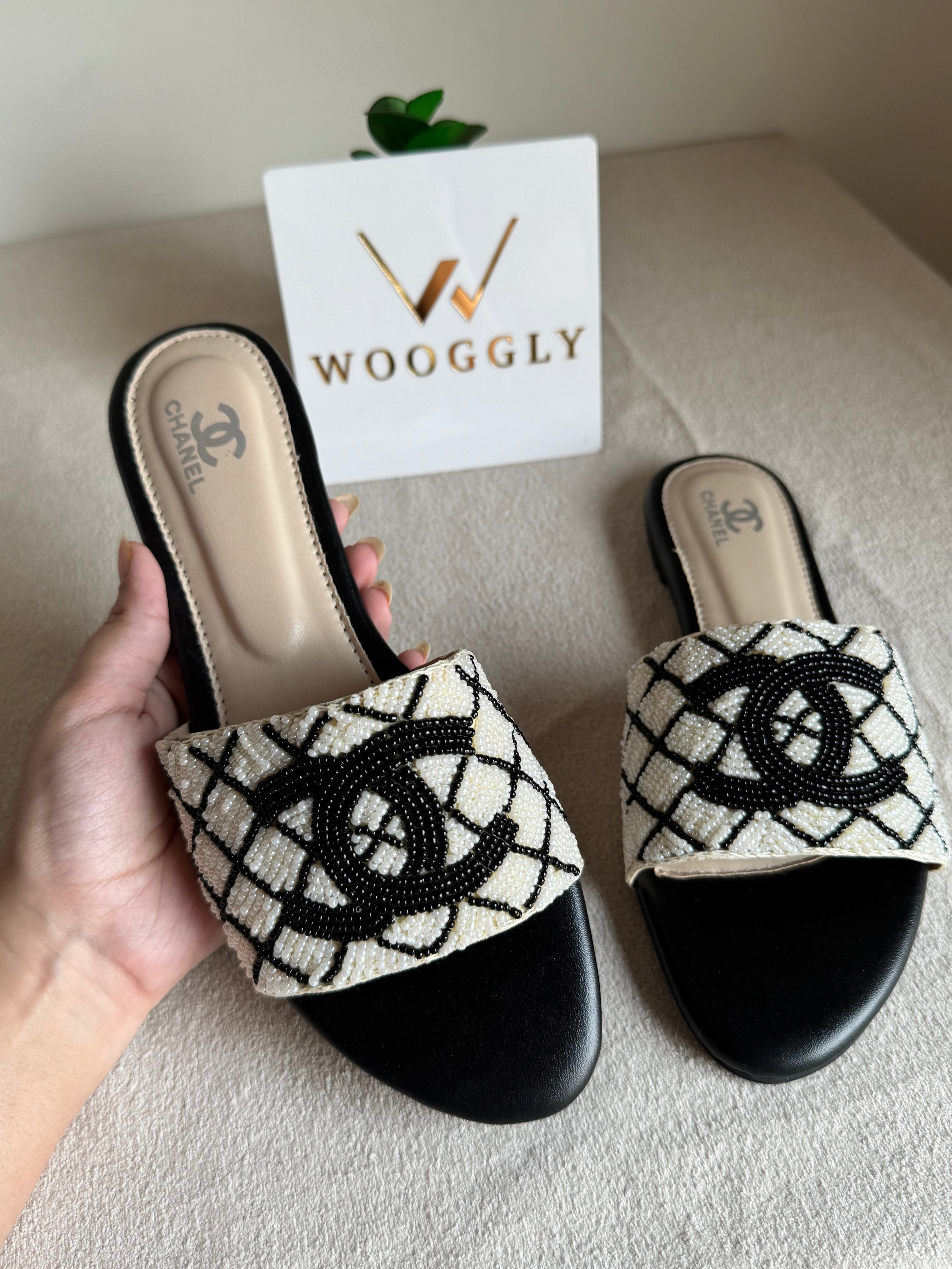 Chanel Slides - Black & White