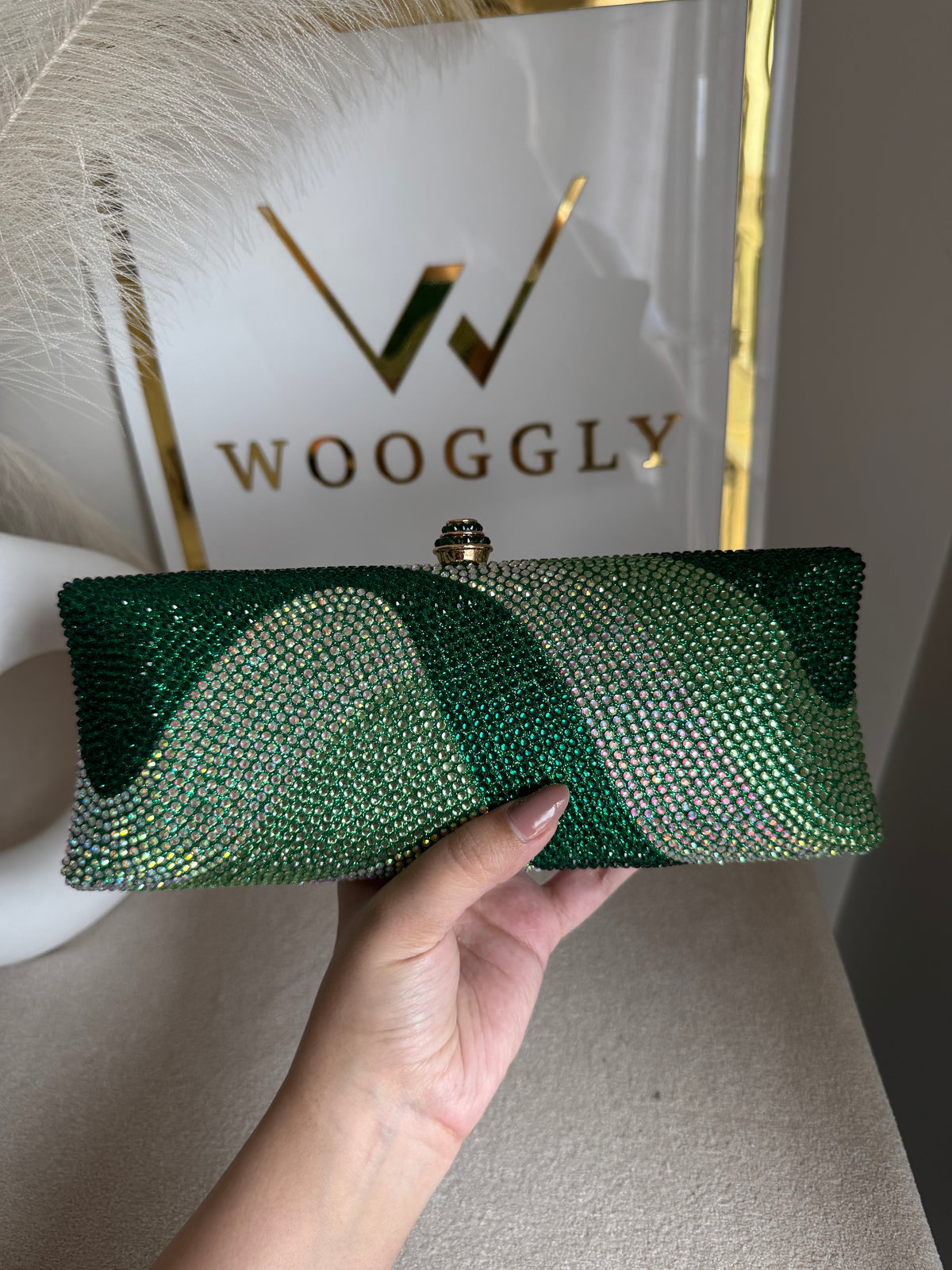 High Quality Élan Clutch - Multi Emerald Green