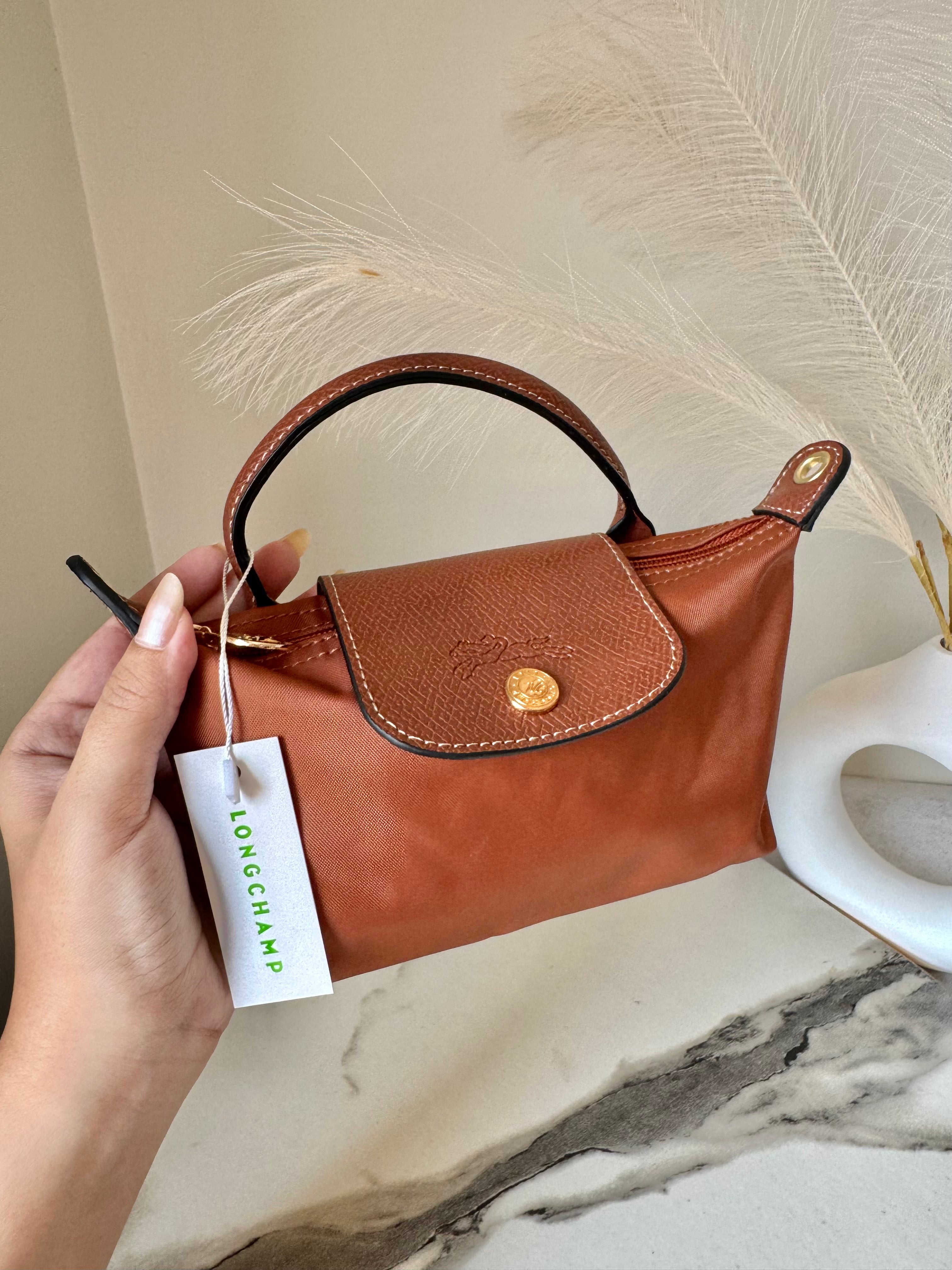 LongChamp Crossbody Bag with Strap - Rust (WITH BRAND LOGO)