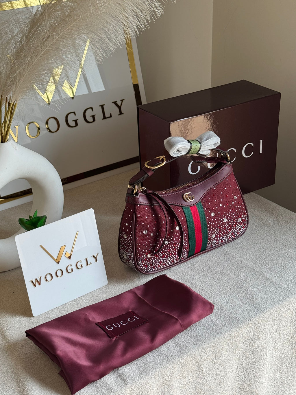 Extremely Premium Gucci Wine Red Glam Bag