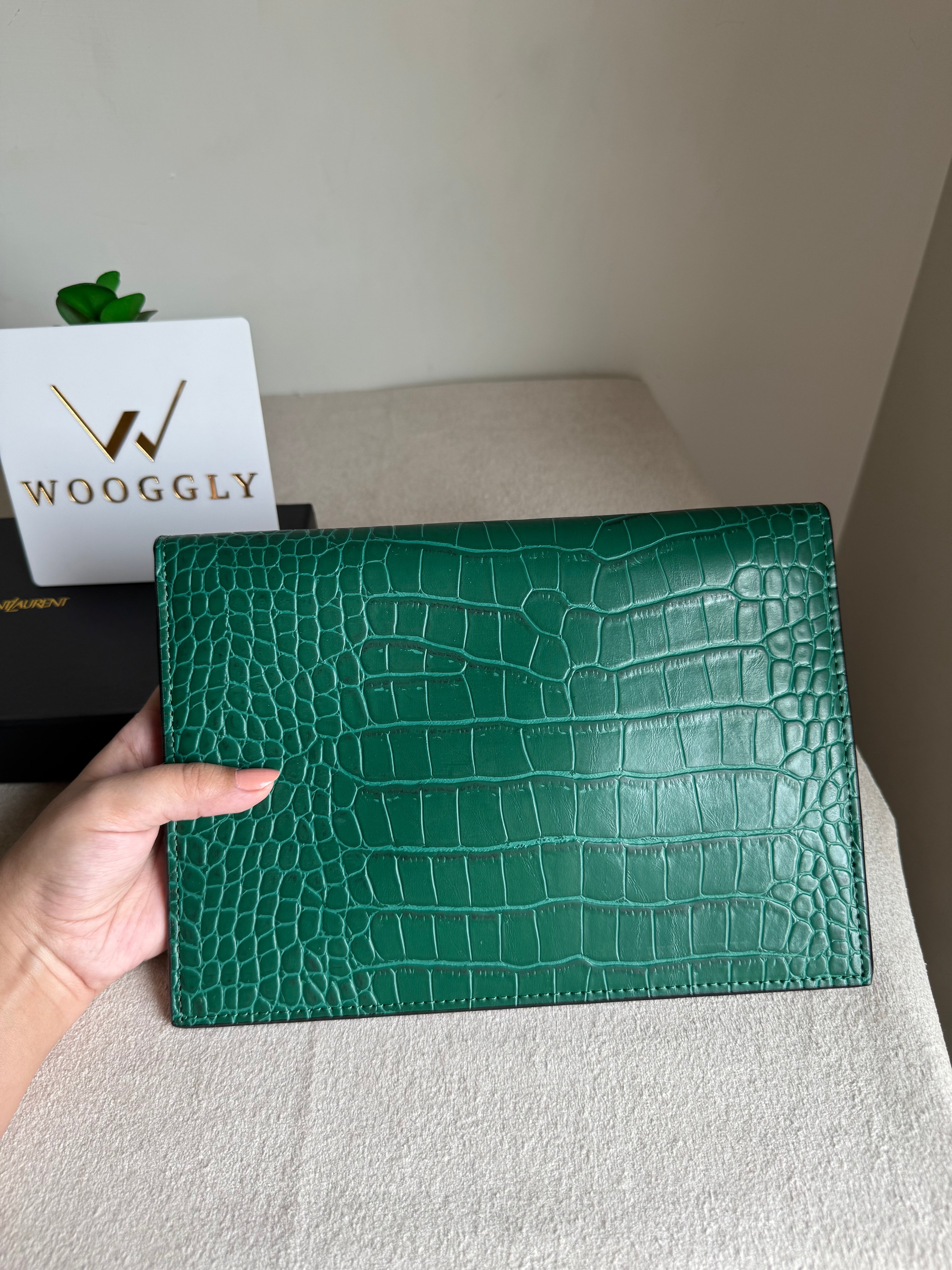 Premium Quality YSL Pouch with Box Packing - Green