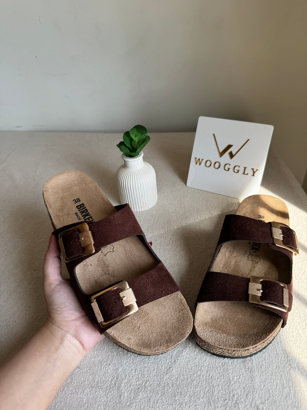Viral Birkenstock Comfy Sandals - Suede Burgandy