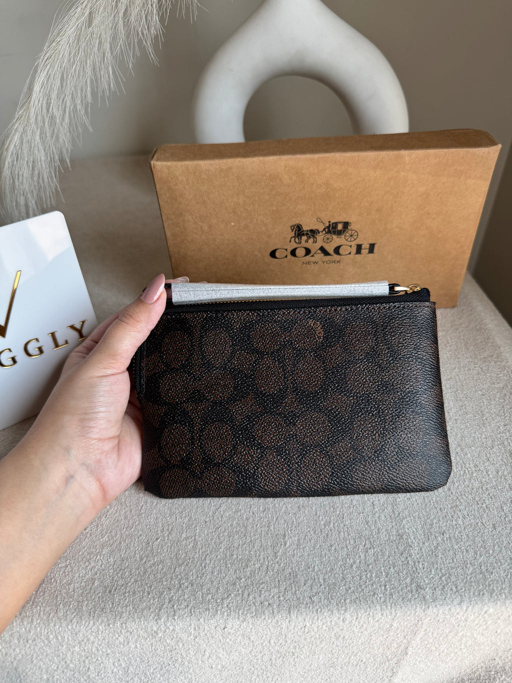 High Quality Wristlet - Signature Brown
