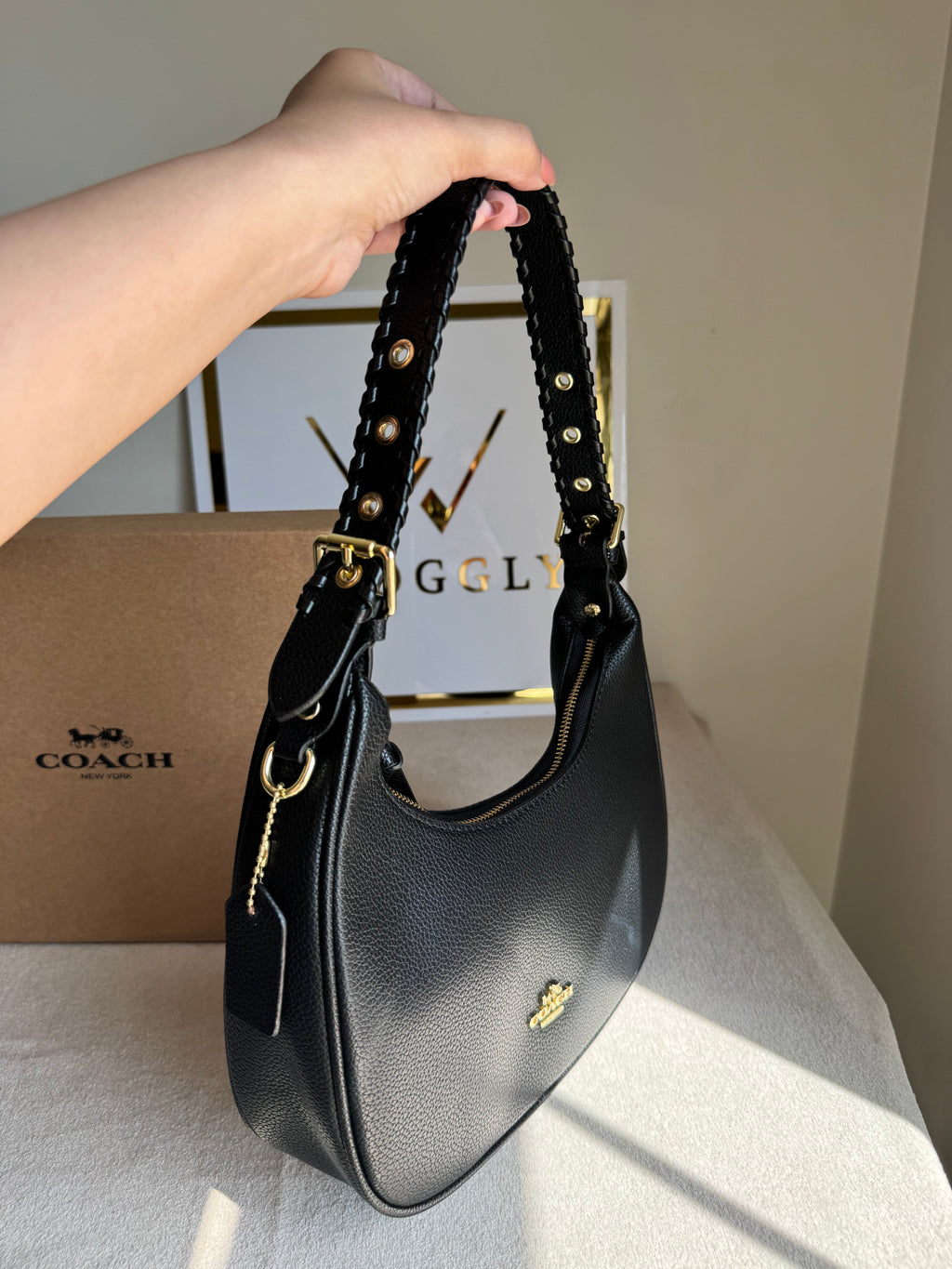 Coach Hobo Bag - Black  (BOX PACKING)