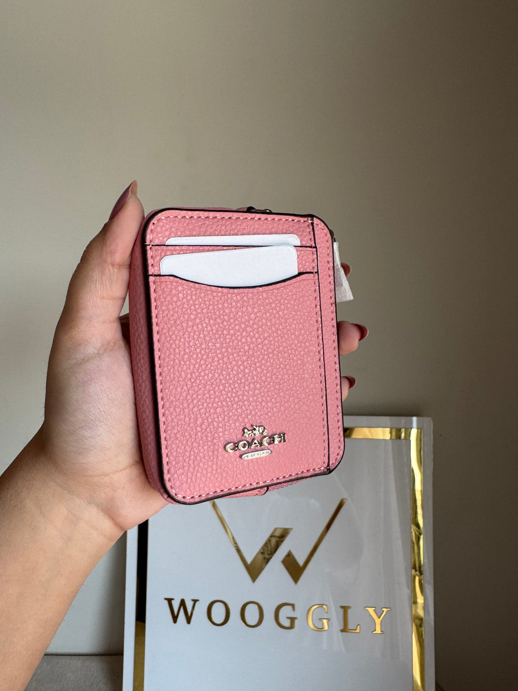 Coach Zip Card Case - Tea Pink