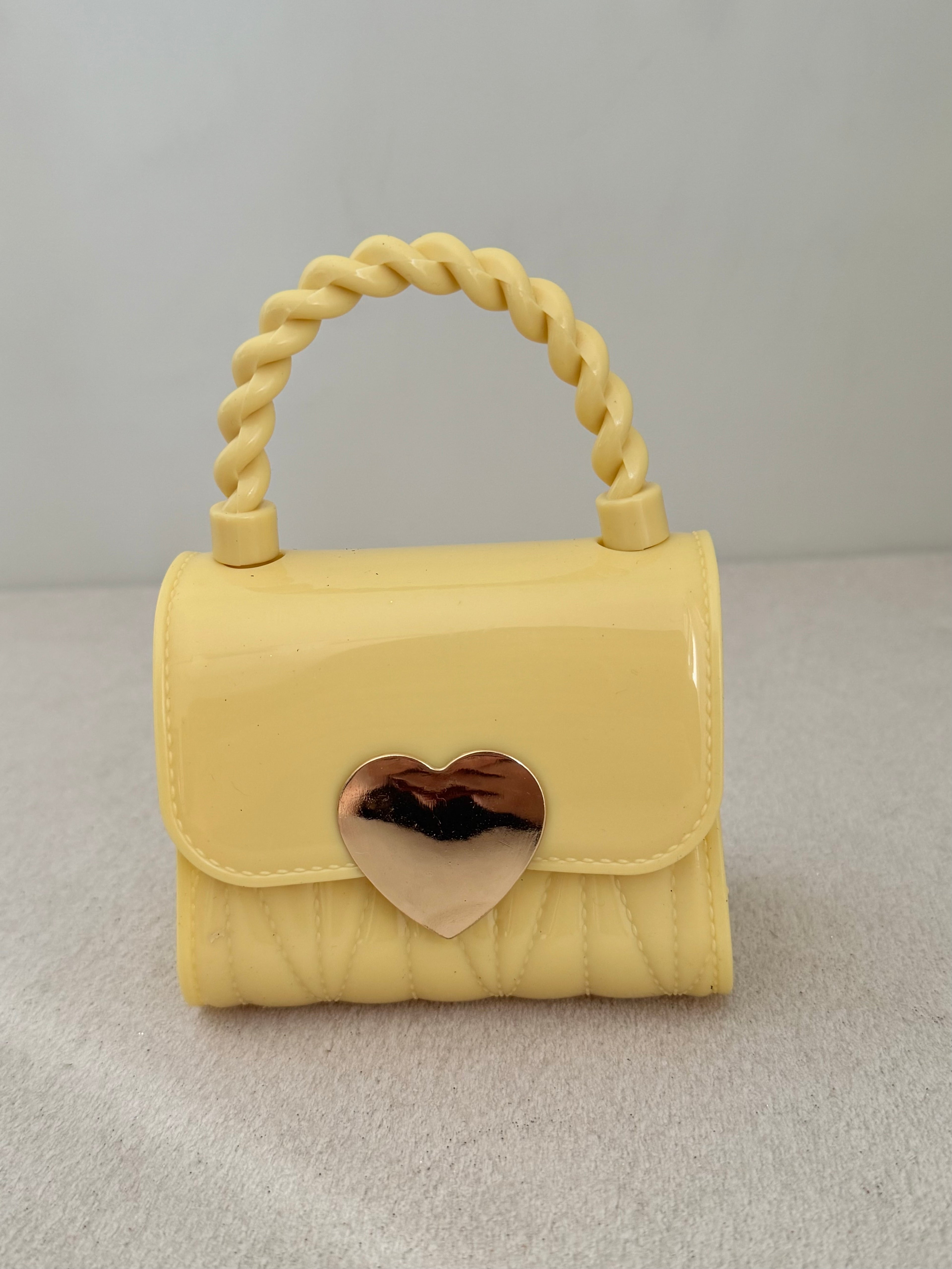 Cute Kids Heart Bag with Chain - Yellow