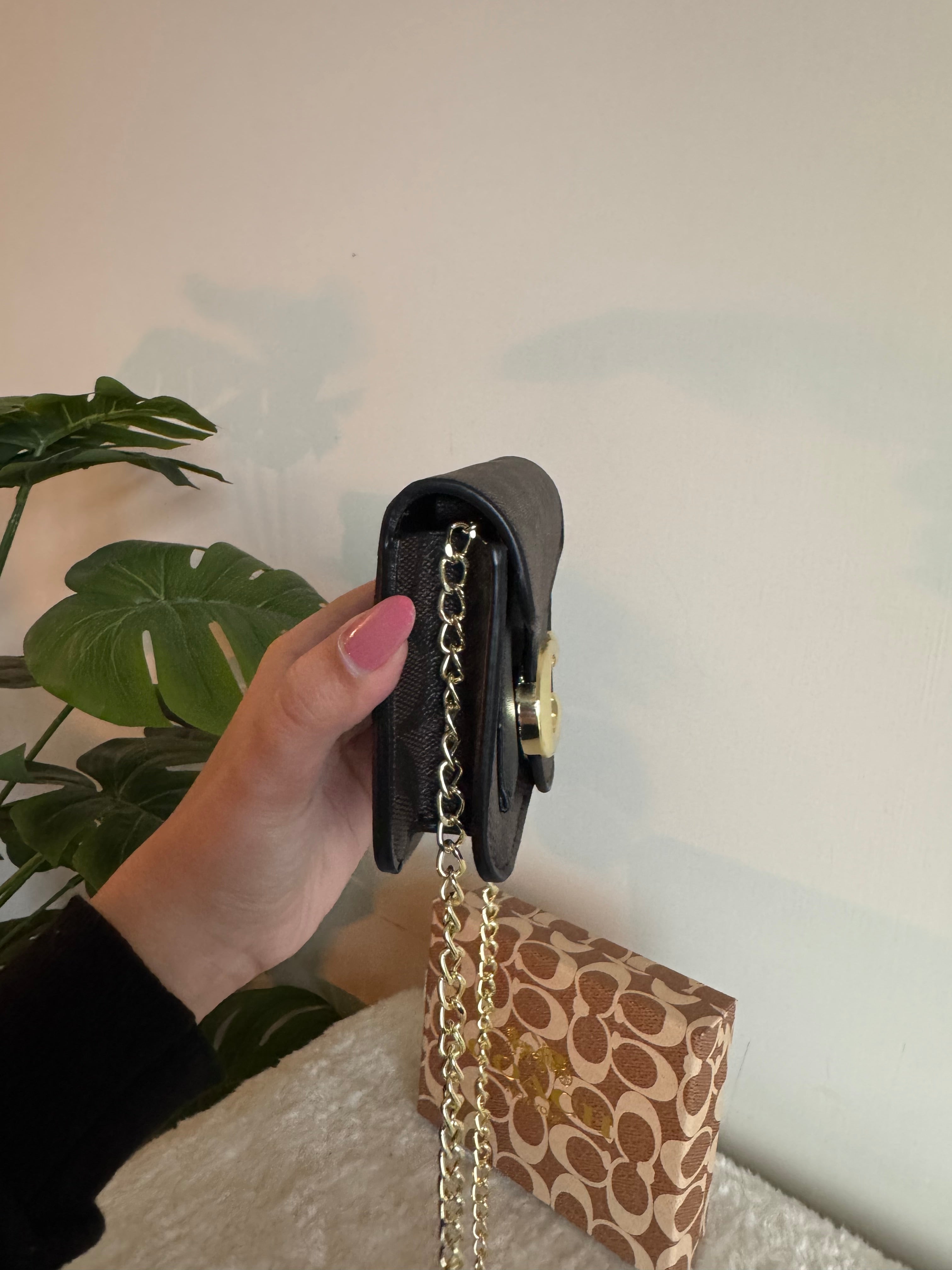 Coach Signature Wallet with Detachable Long Chain - Signature Brown