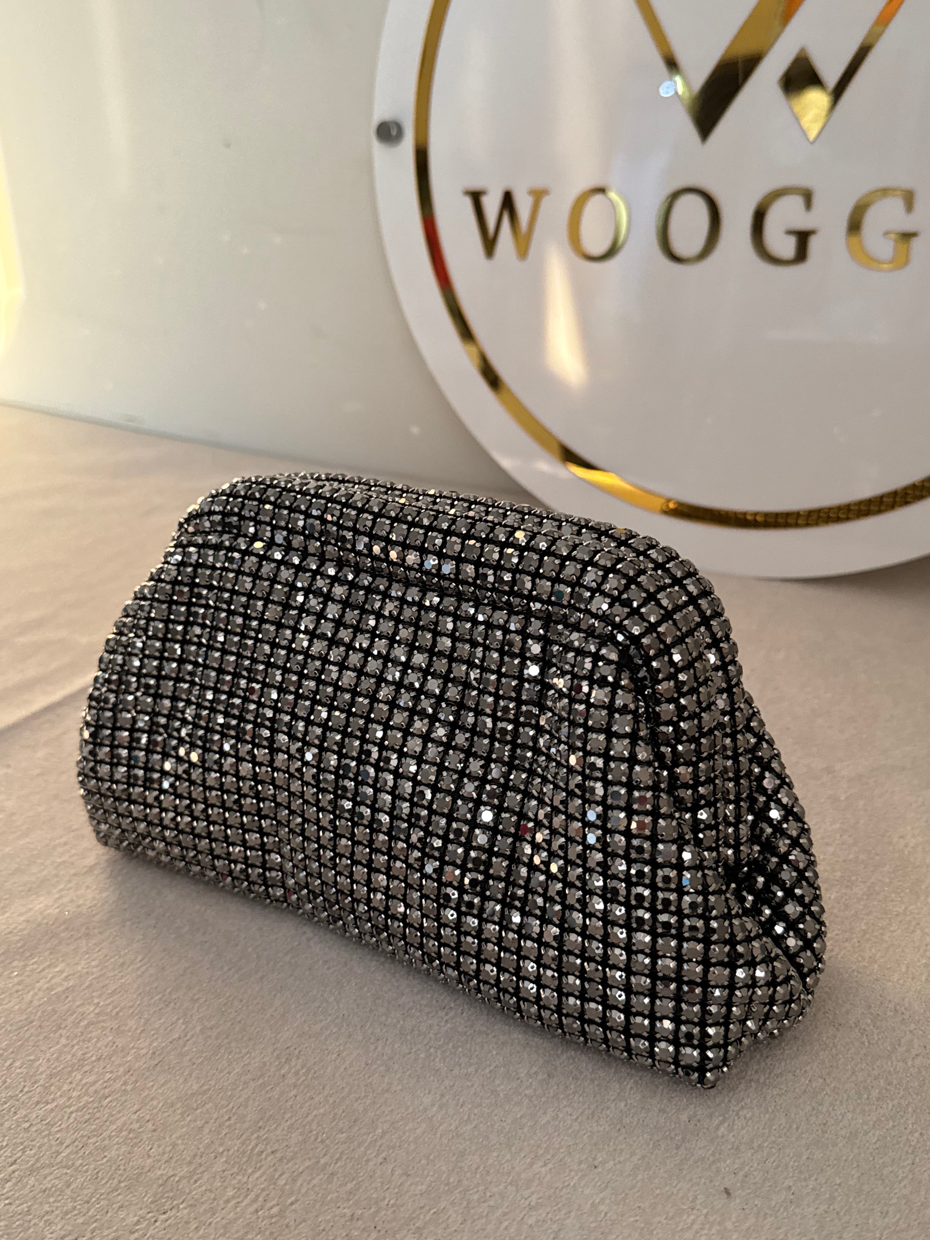 Extremely Premium Rhinestone Evening Clutch (Black)