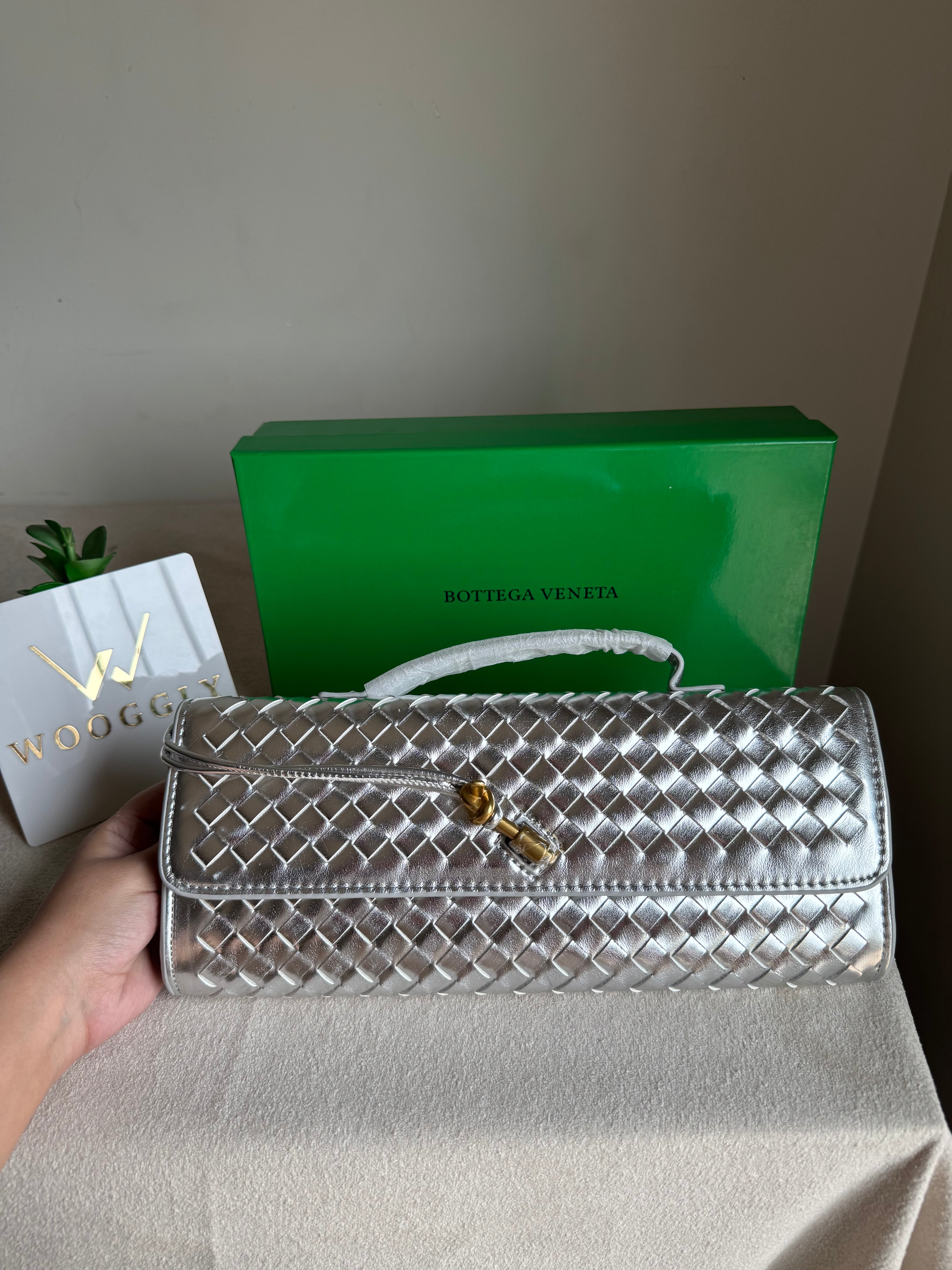 Premium Bottega Veneta Viral Bag with BOX Packing - Silver