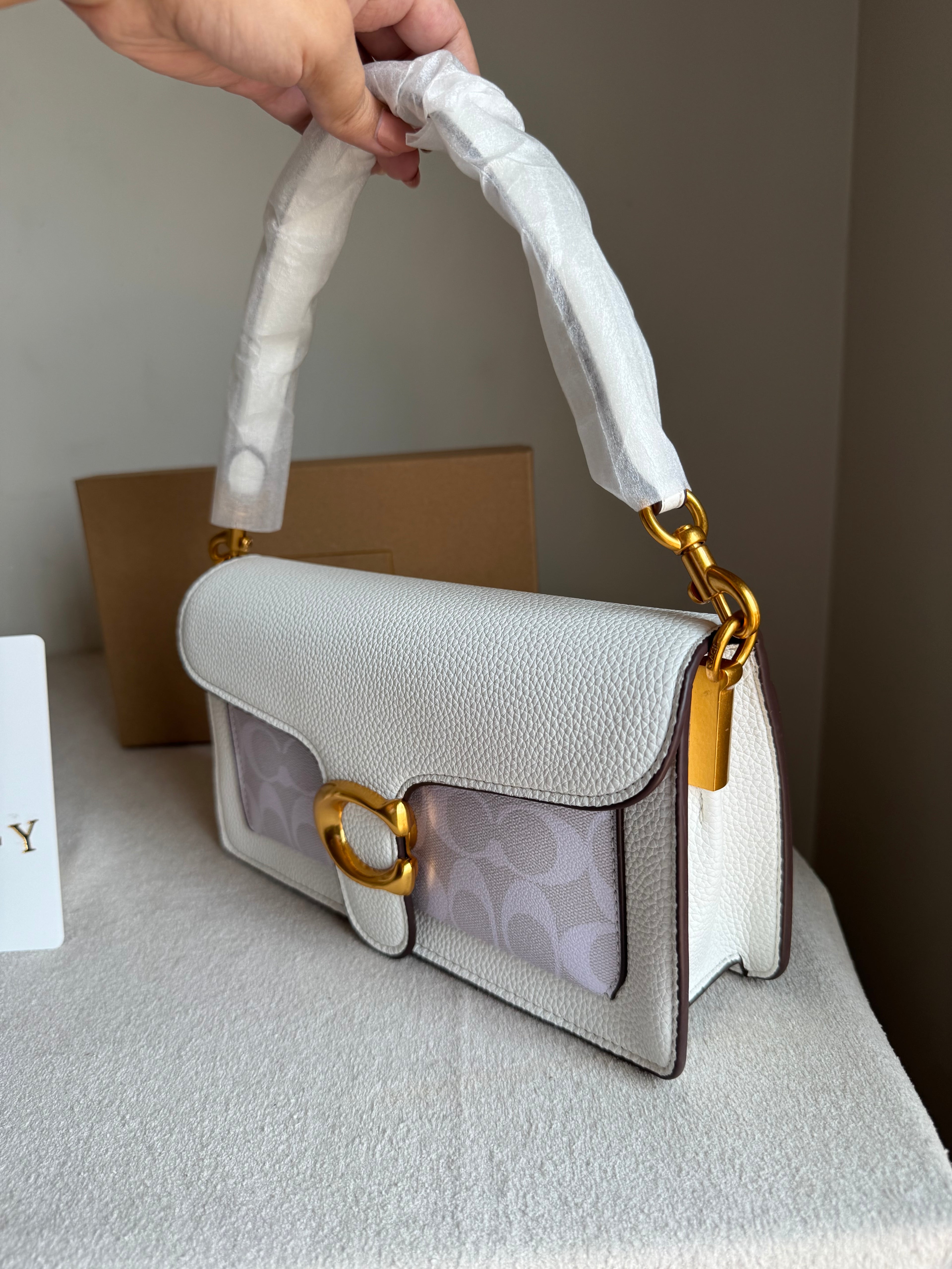 COACH TABBY Canvas White Good Quality -  BOX PACKING
