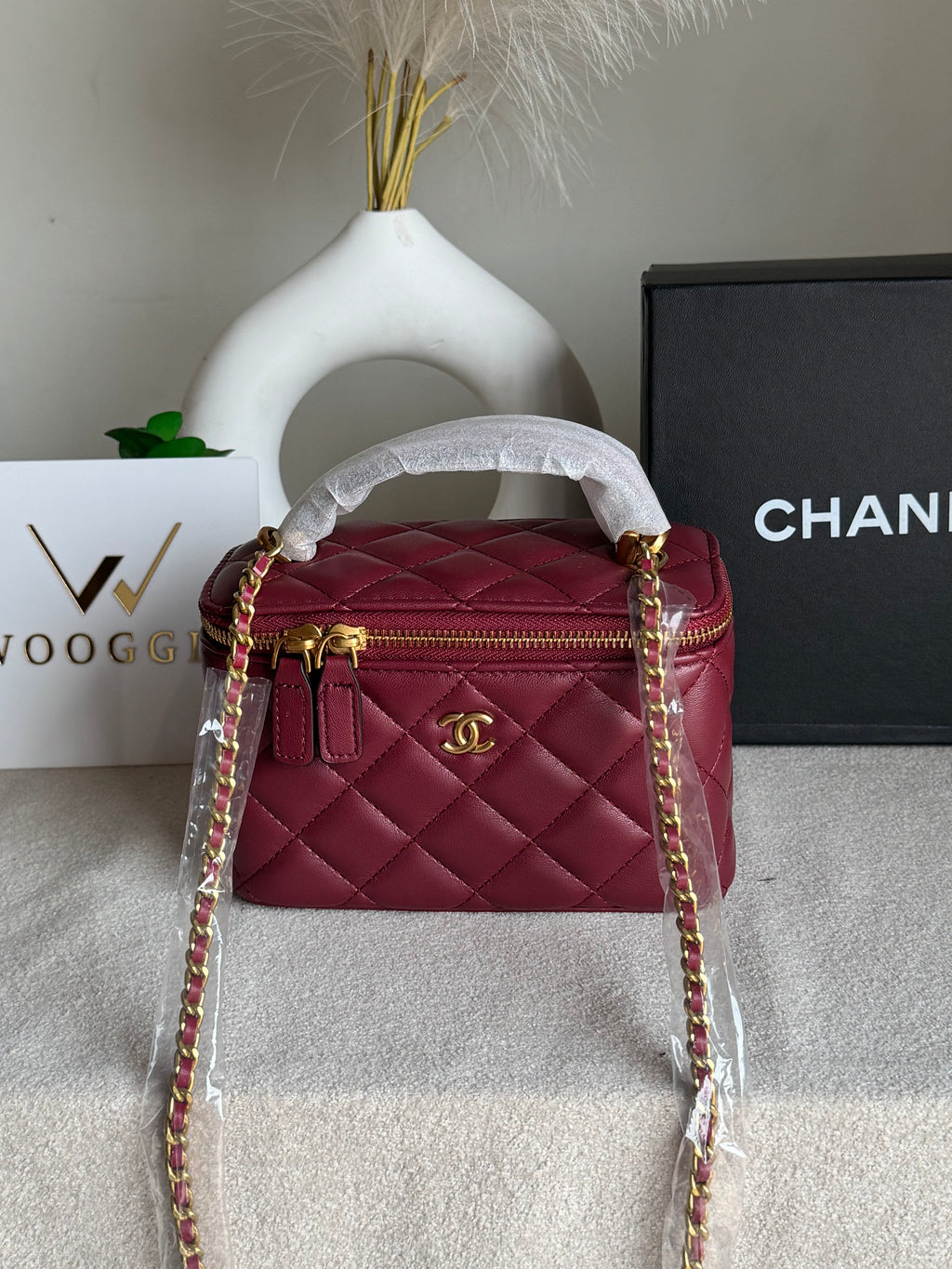 CH Mini Box Bag - Maroon