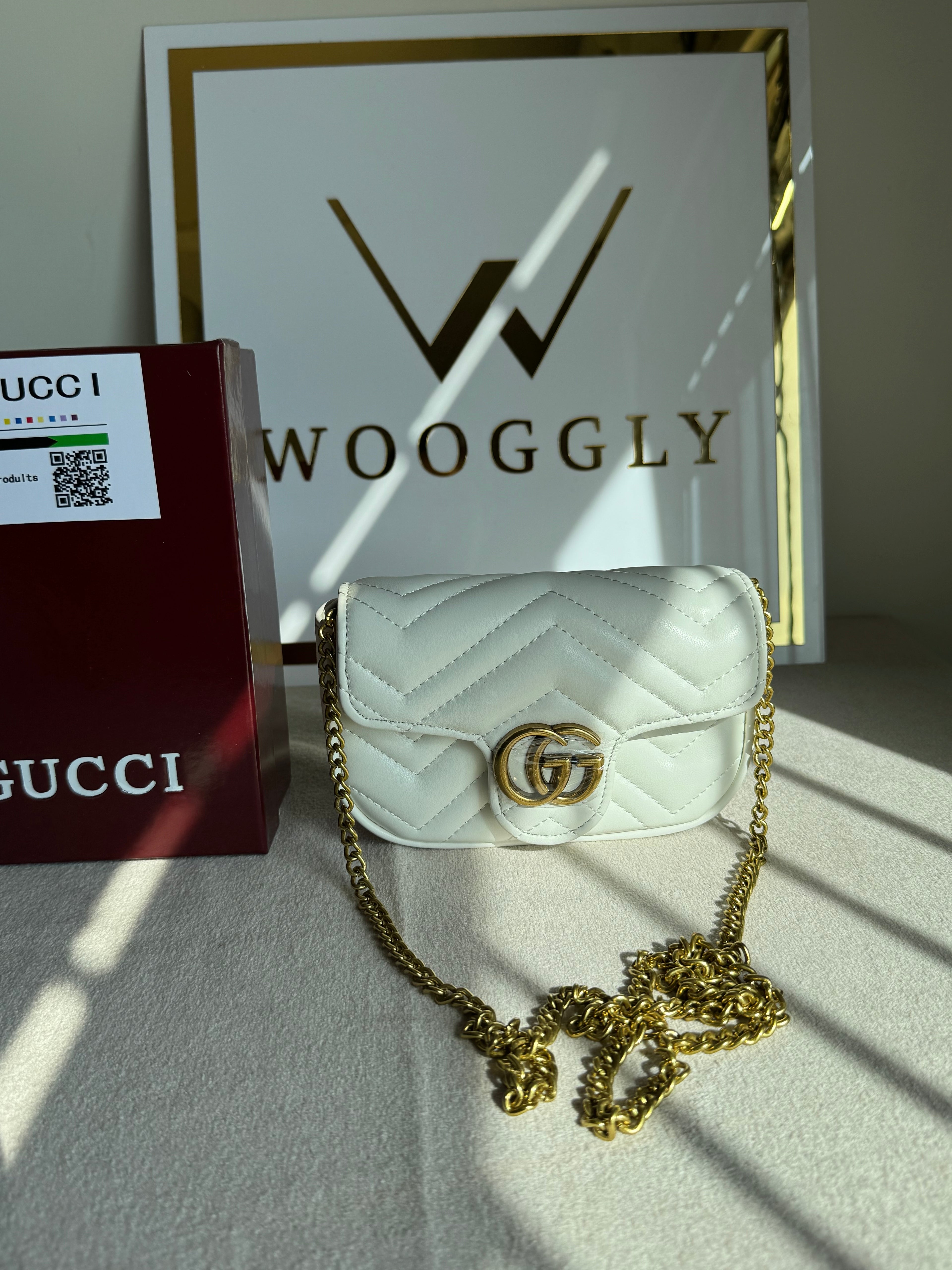 Gucci Signature Bag SMALL - Cream with Box Packing