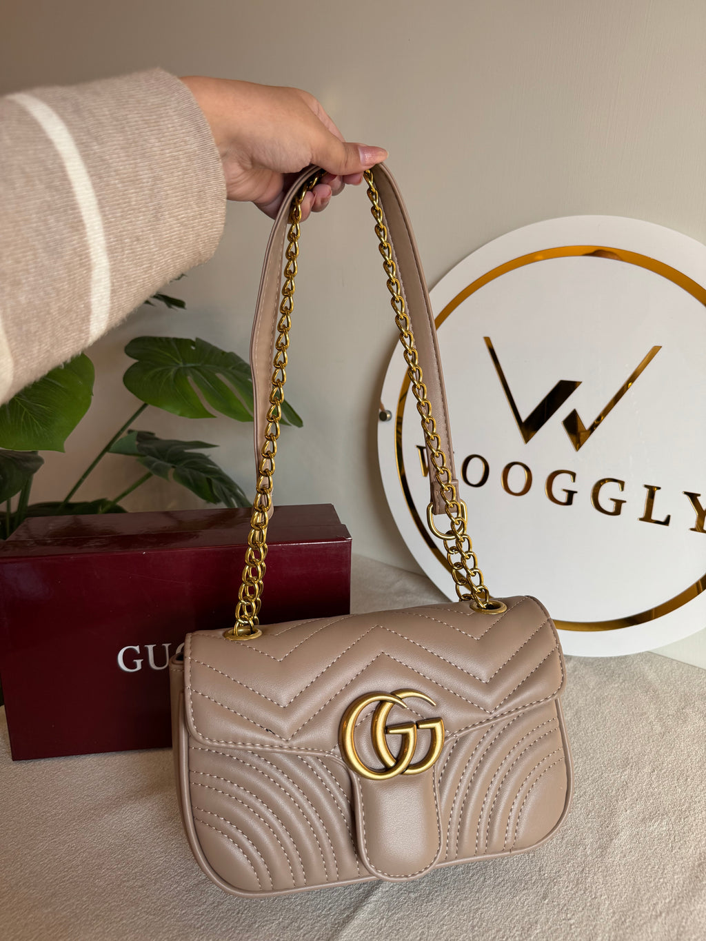 Gucci Signature Bag MEDIUM - Beige with Box Packing