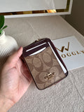 Coach Zip Card Case - Apricot Magenta
