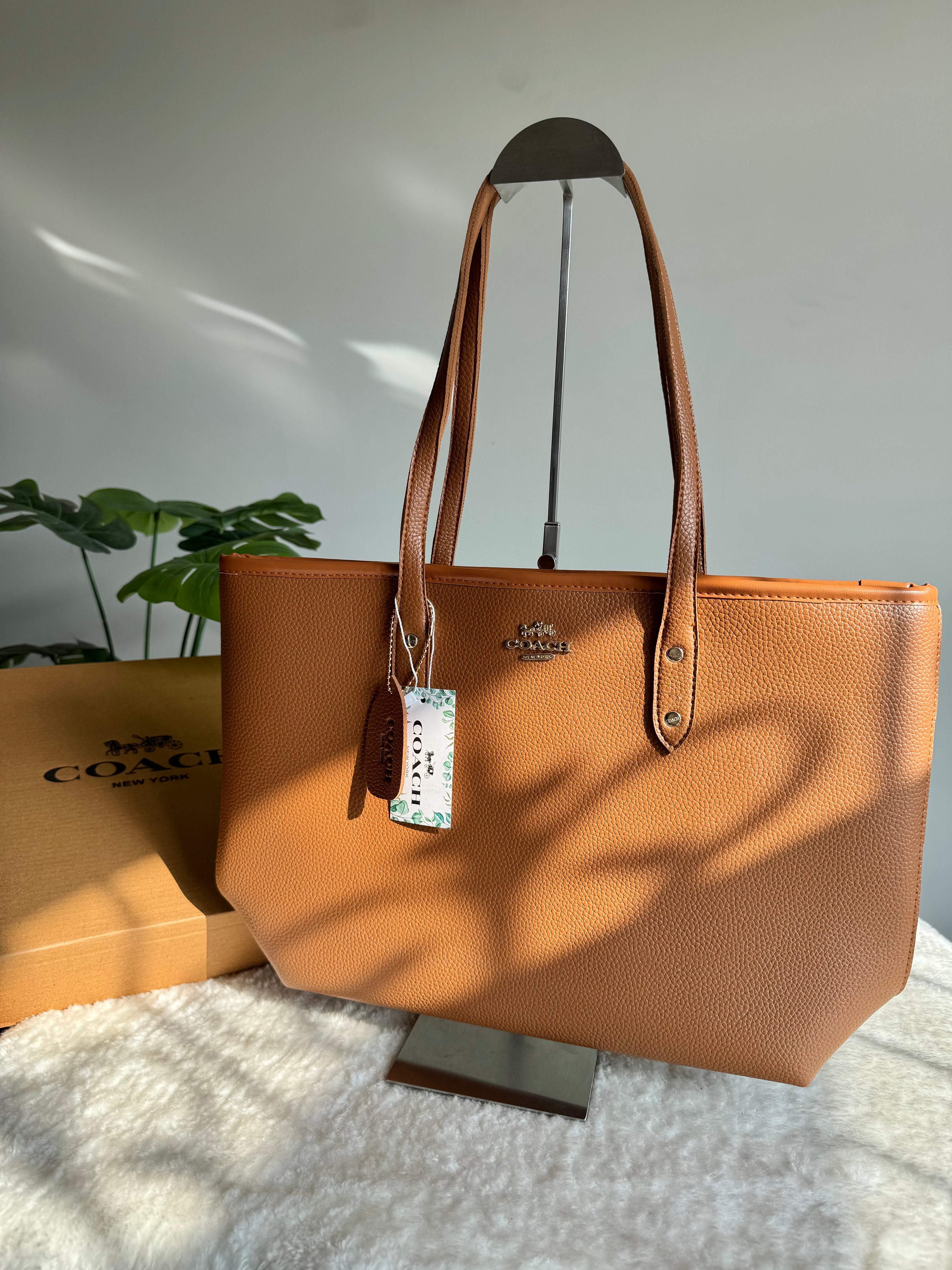 COACH City Tote Bag PREMIUM - Fall Brown (BOX PACKING)