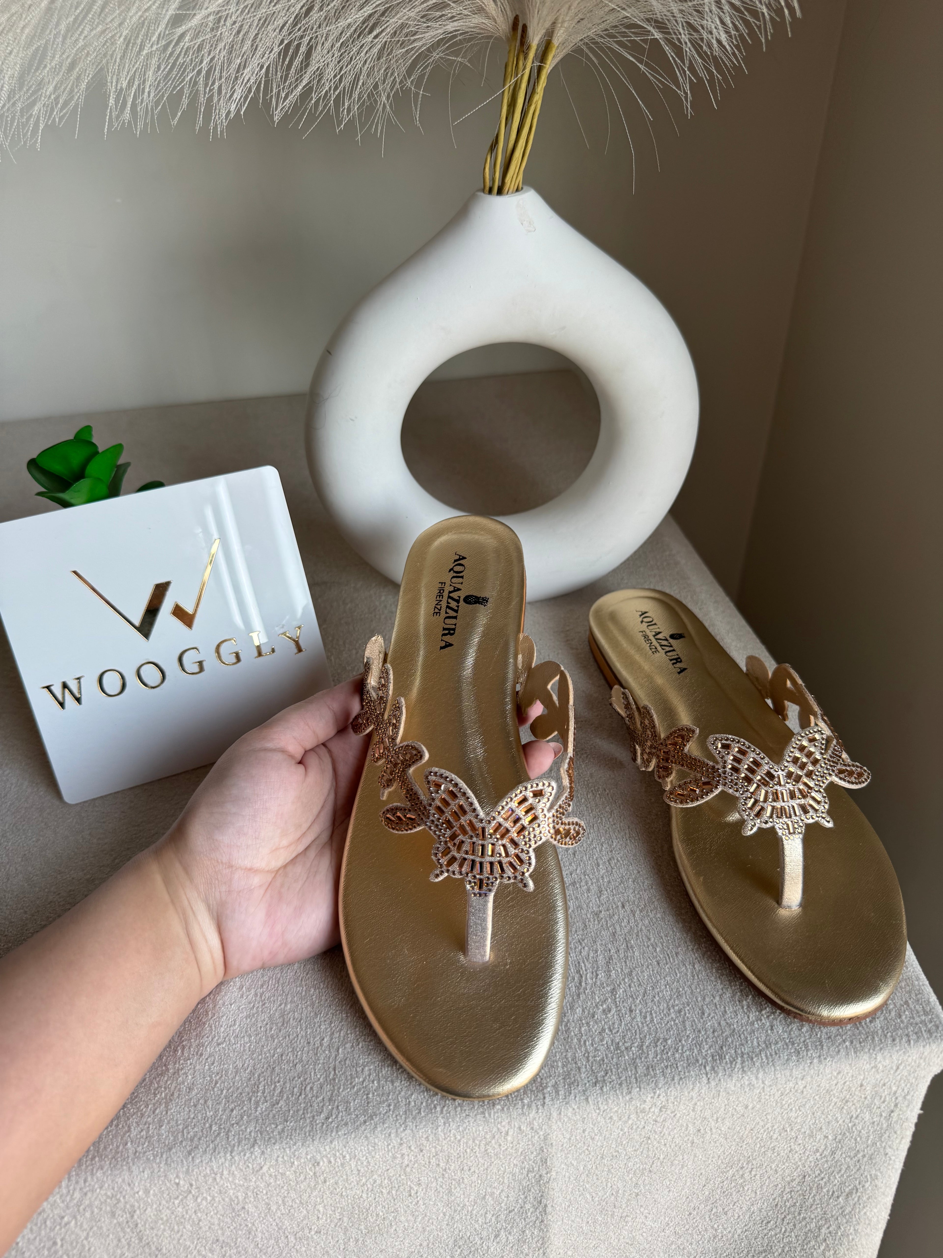 Aquazzura Pretty Slides - Champagne