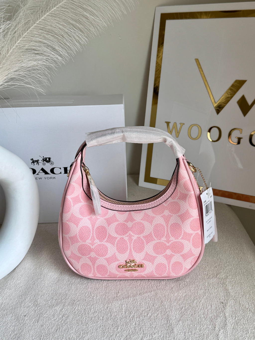 COACH Powder Pink Pretty Bag with Long Strap - BOX PACKING