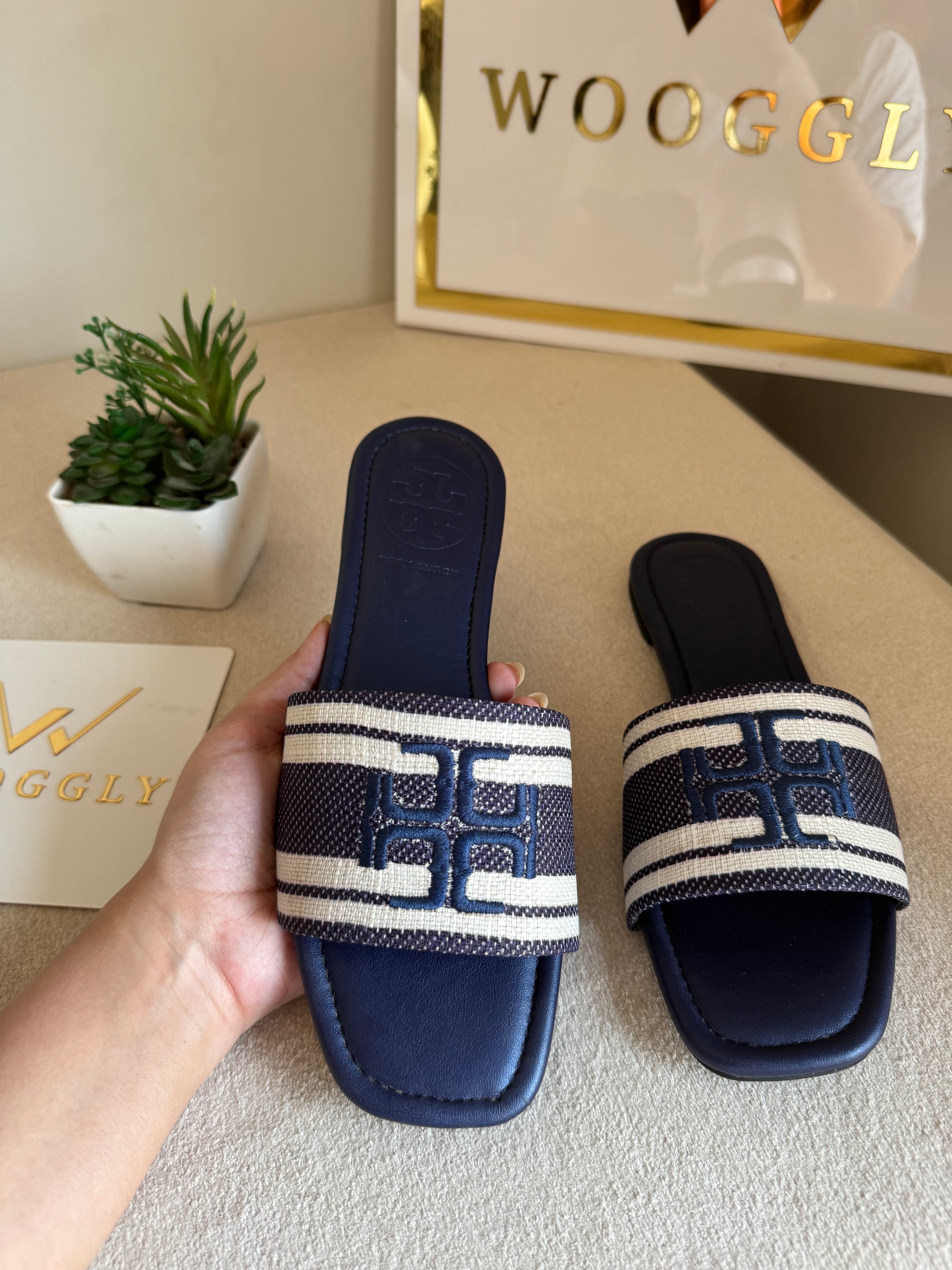 Tory Burch Nyra Slides - Blue