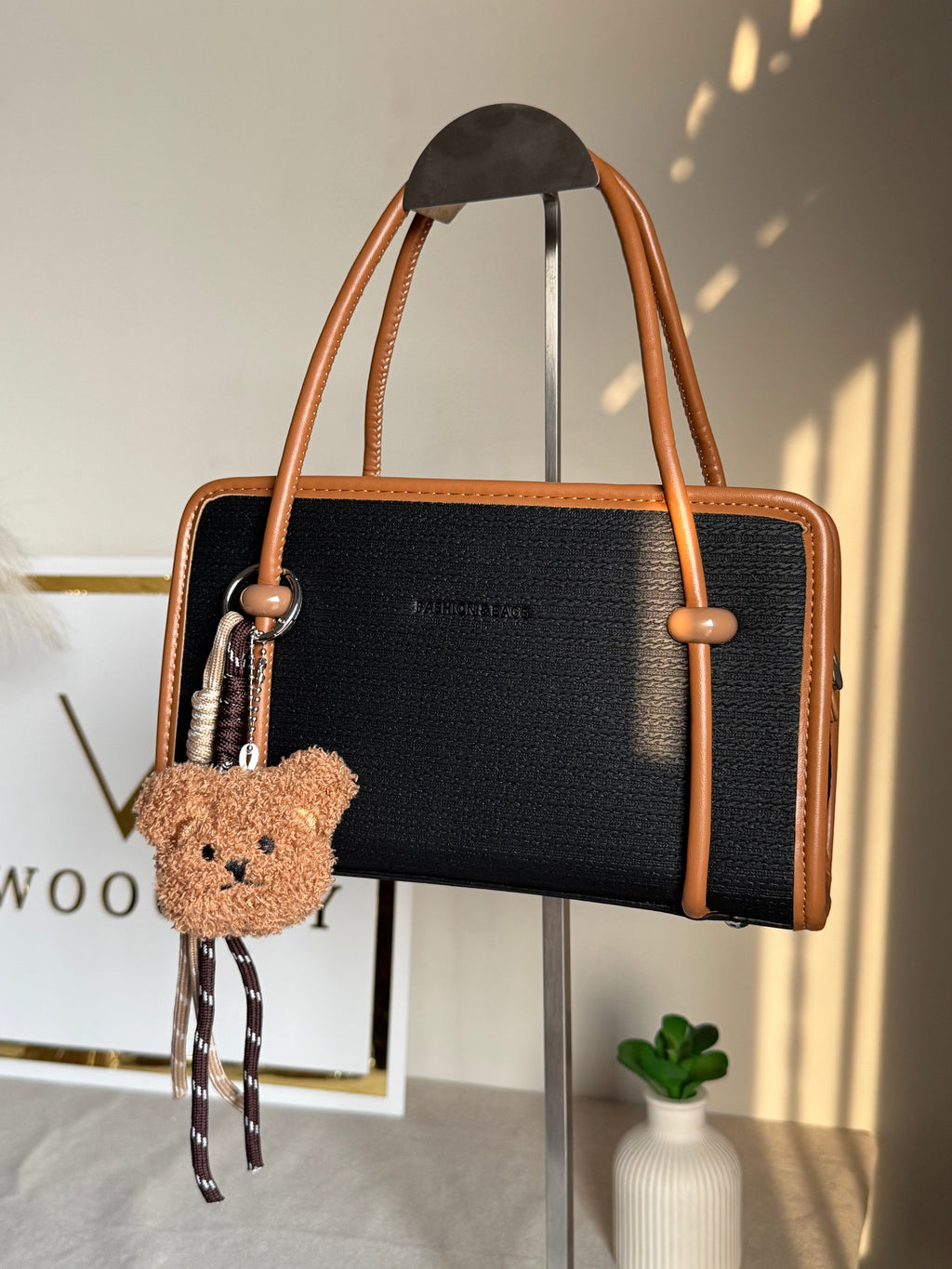 Coco Black Teddy Bag with Teddy Bag Charm