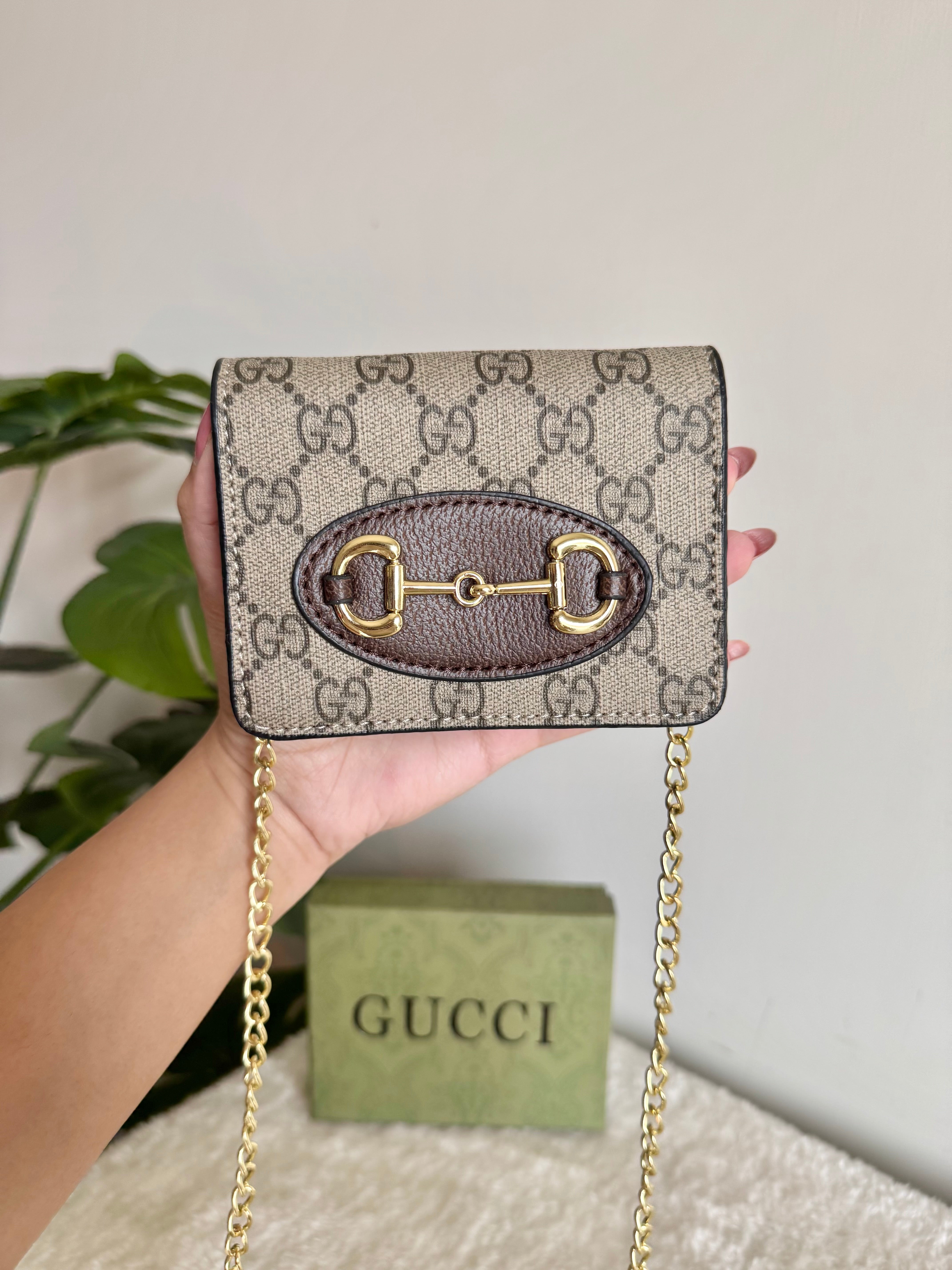 Gucci Wallet with Detachable Chain - Dark Brown