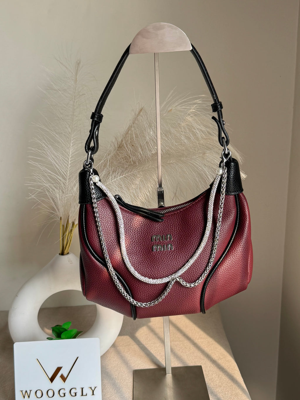 Stylish Min Min Hand Bag Burgundy