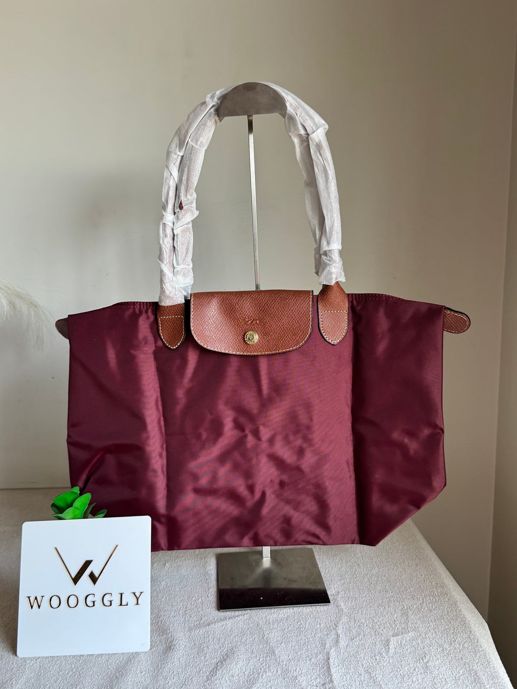 Longchamp Tote LARGE - Wine Red (WITH BRAND LOGO)