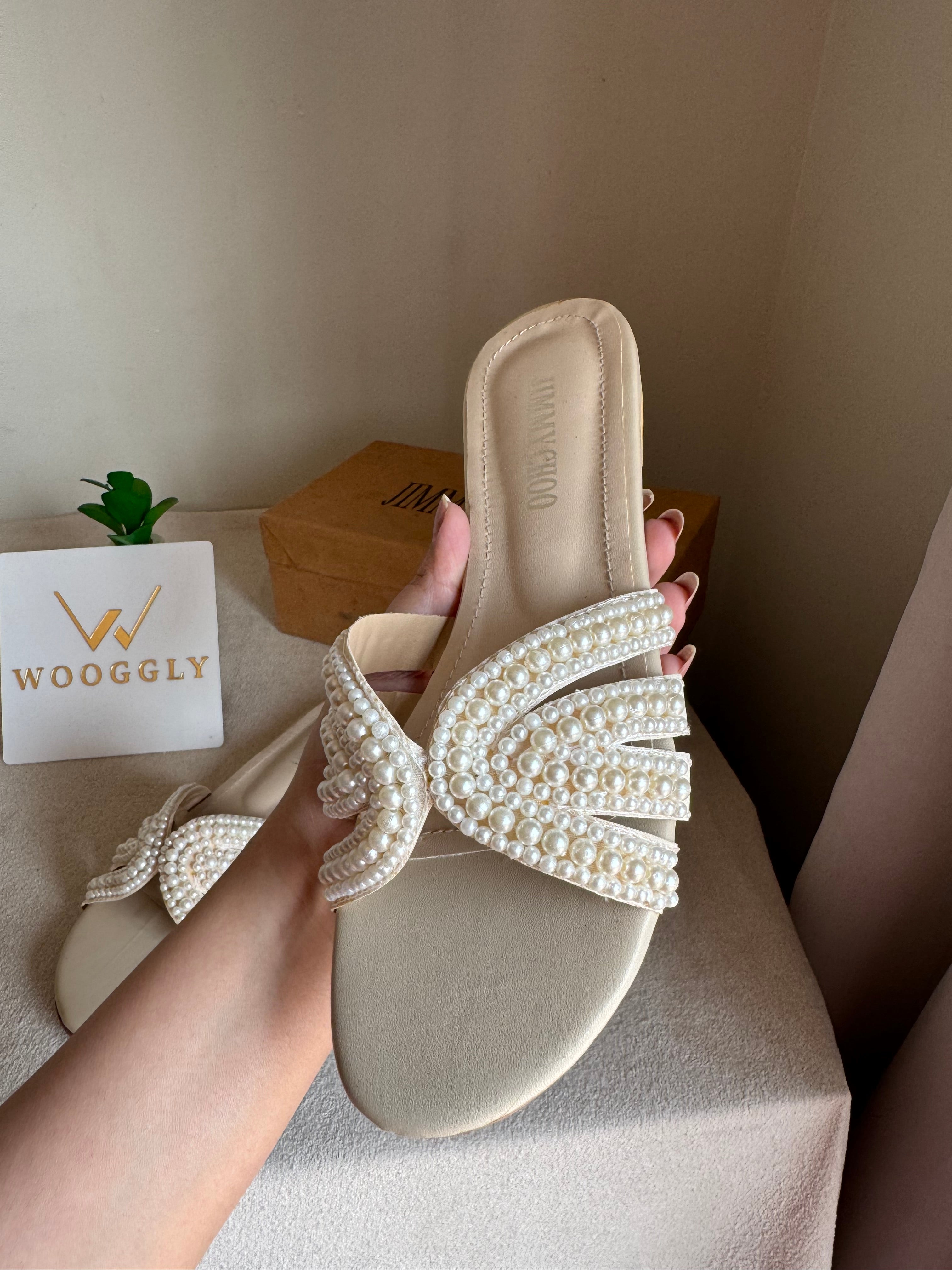 Jimmy Choo Pearl Slides - White
