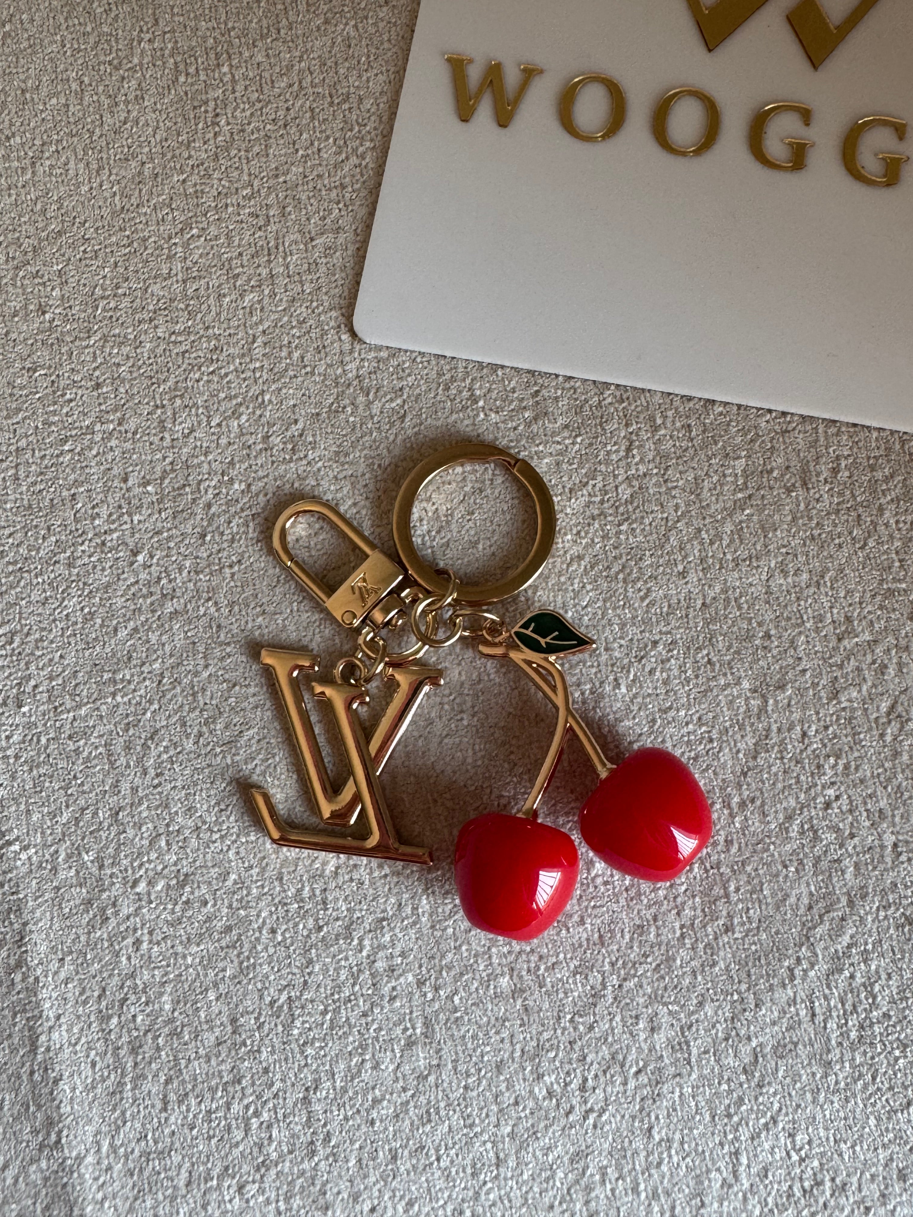 Premium LV Cherries Bag Charm