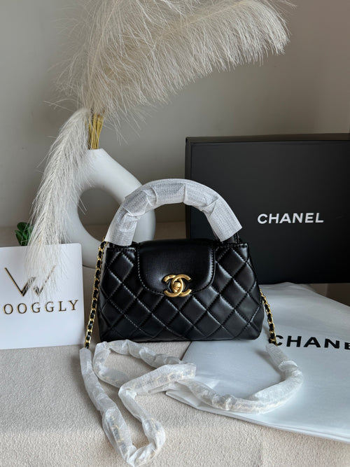 CH Premium Viral Quilted Bag – Black with Box Packaging