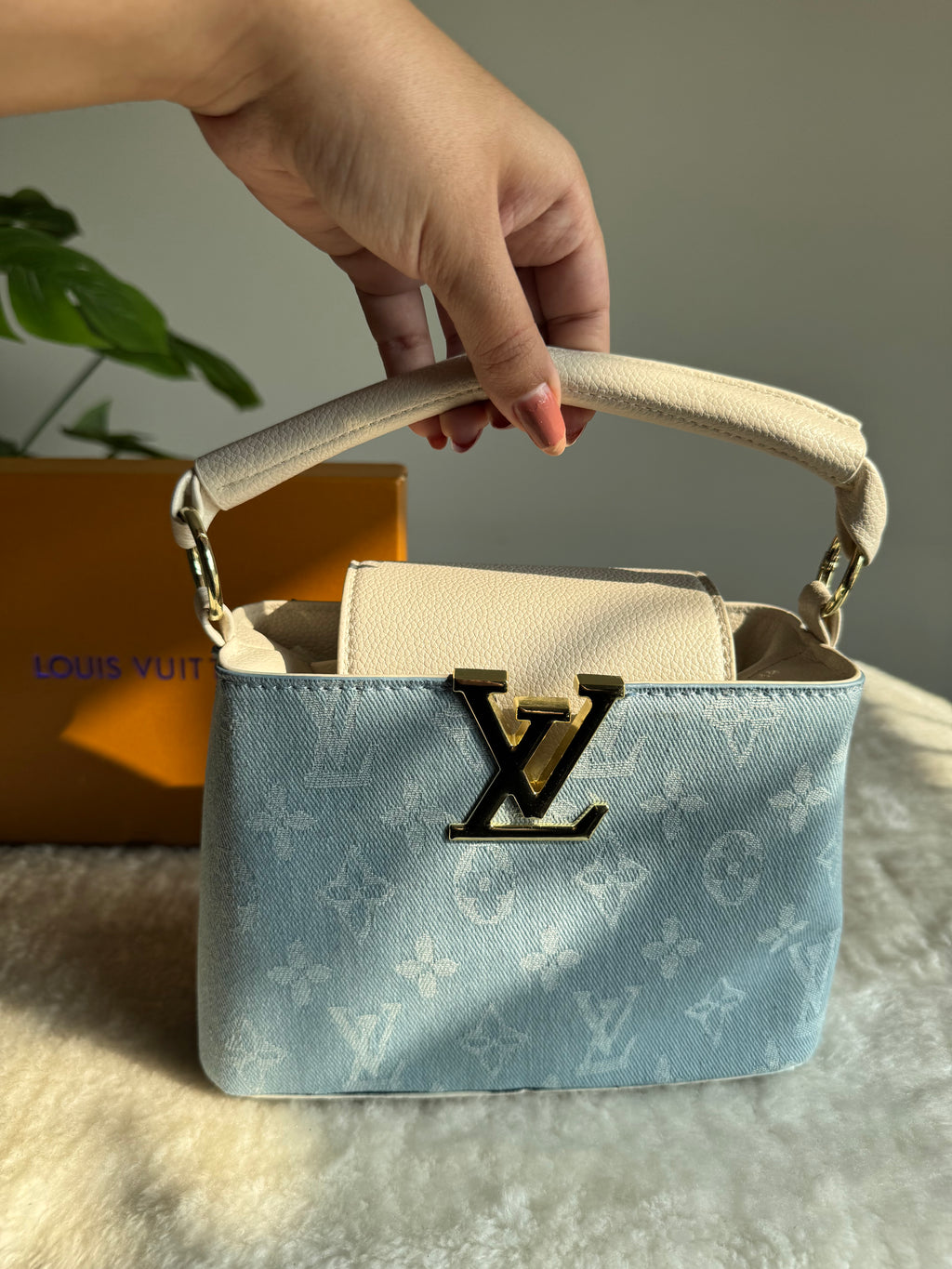 LV BAG PREMIUM QUALITY (Baby Blue) - BOX PACKING