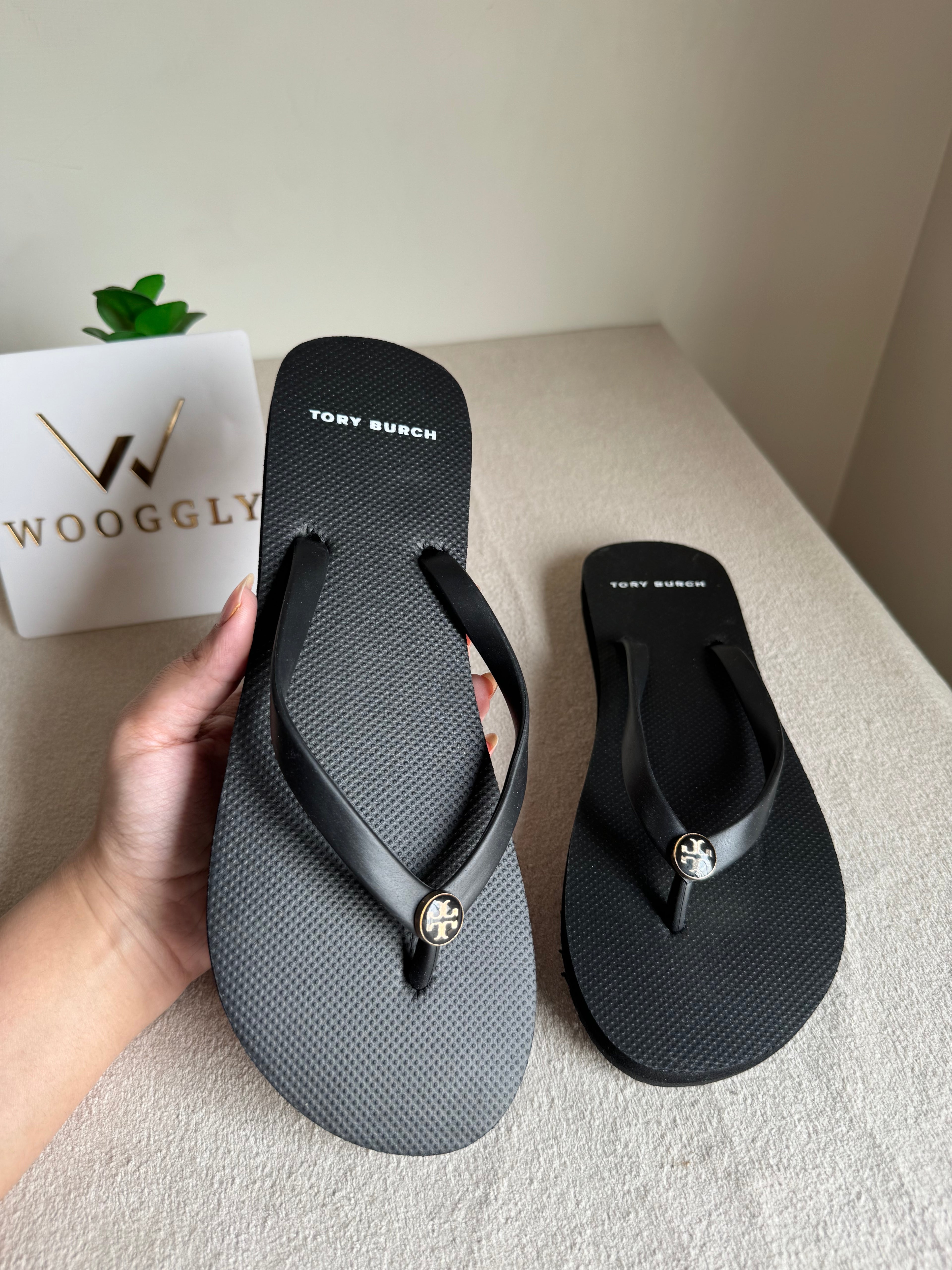 Tory Burch Black Comfy Flip Flops