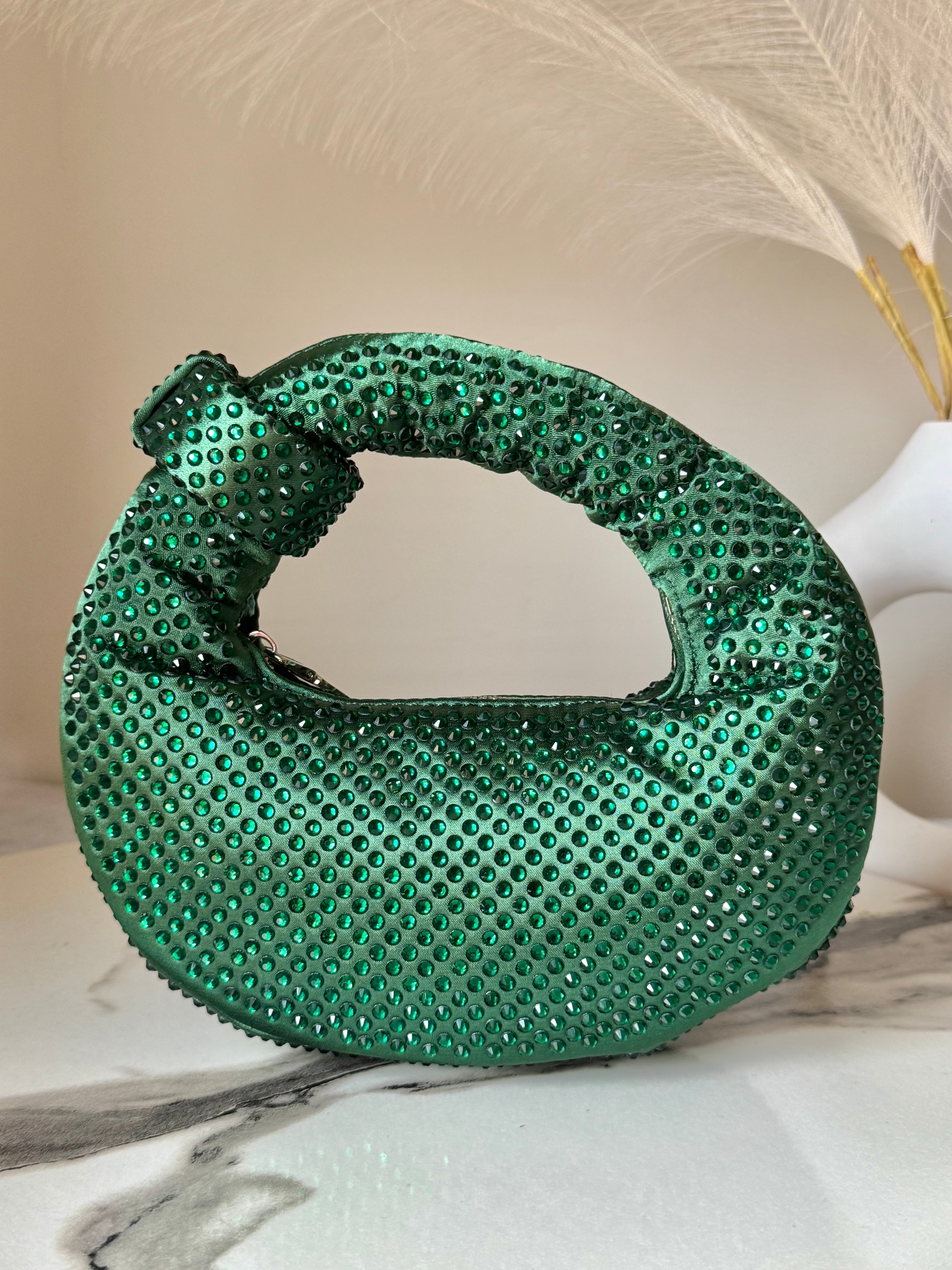 JW PIE Inspired Rhinestone Bag (Green)