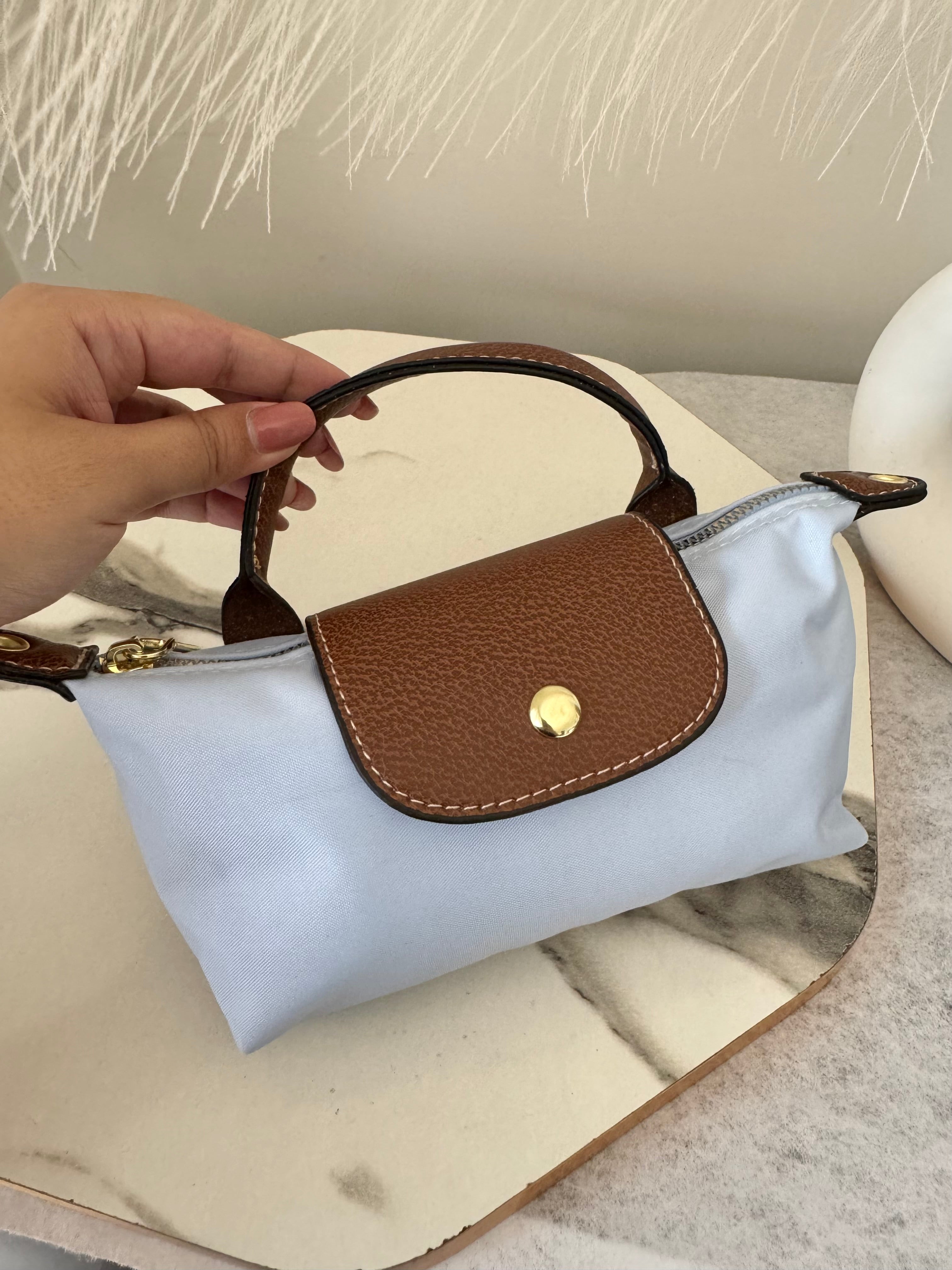 Longchamp Crossbody Bag with Strap - Small Baby Blue (NO LOGO)
