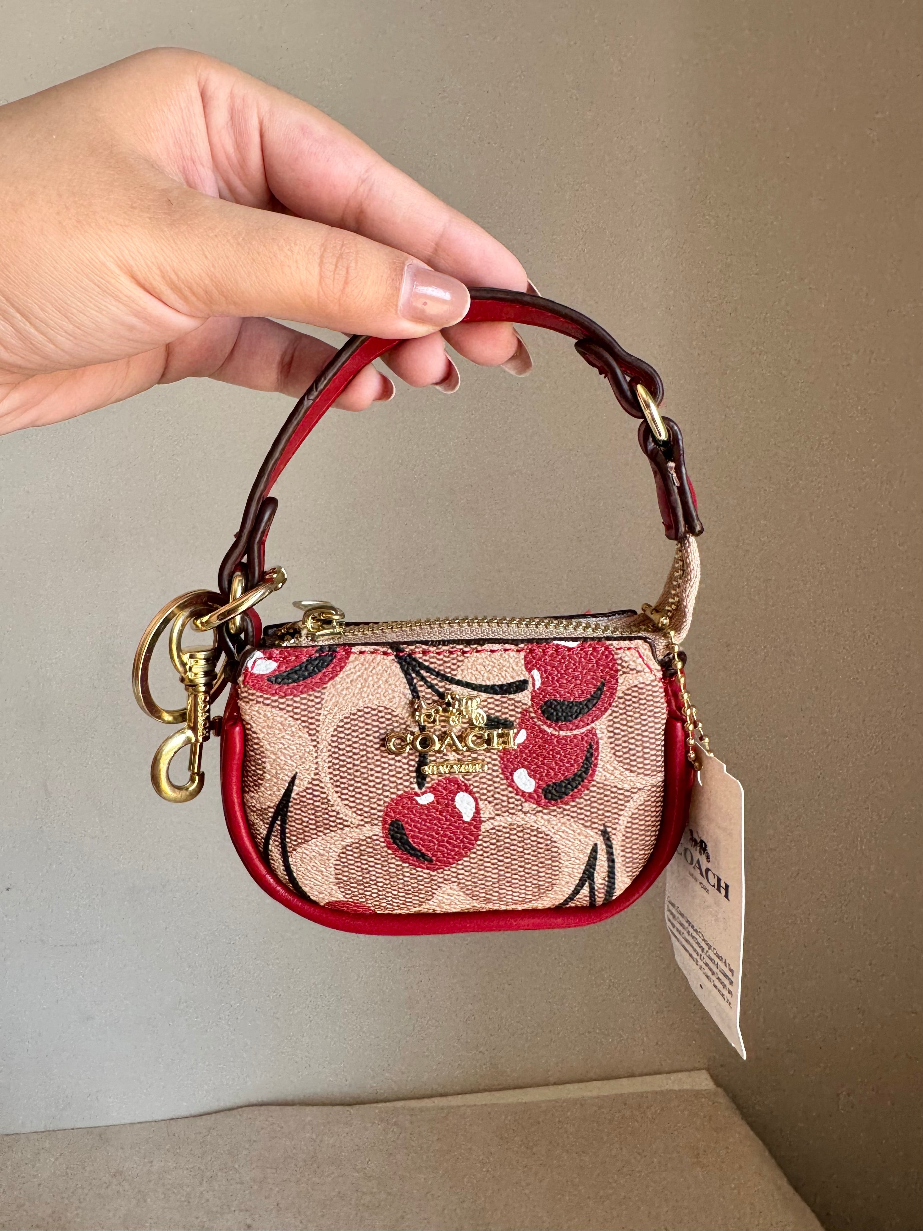 Premium Coach Baby Teri Bag Charm - Maroon