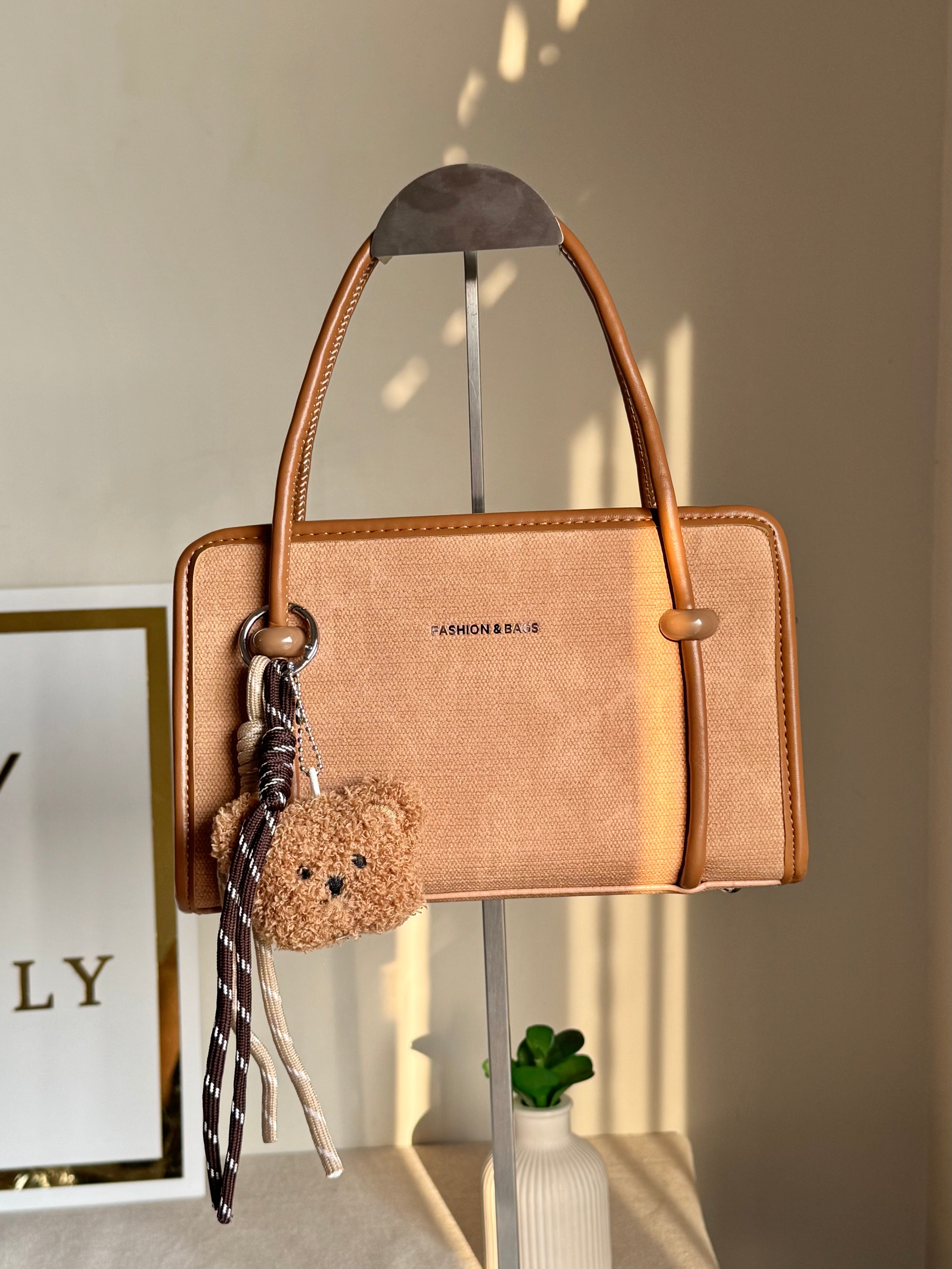 Coco Beige Teddy Bag with Teddy Bag Charm