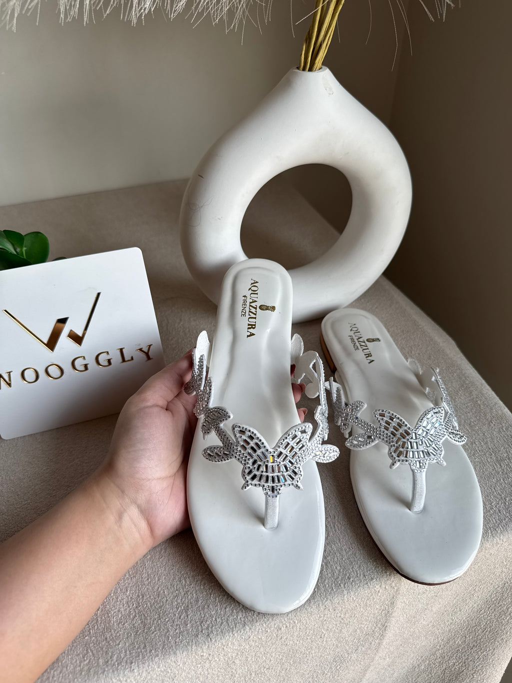 Aquazzura Pretty Slides - White