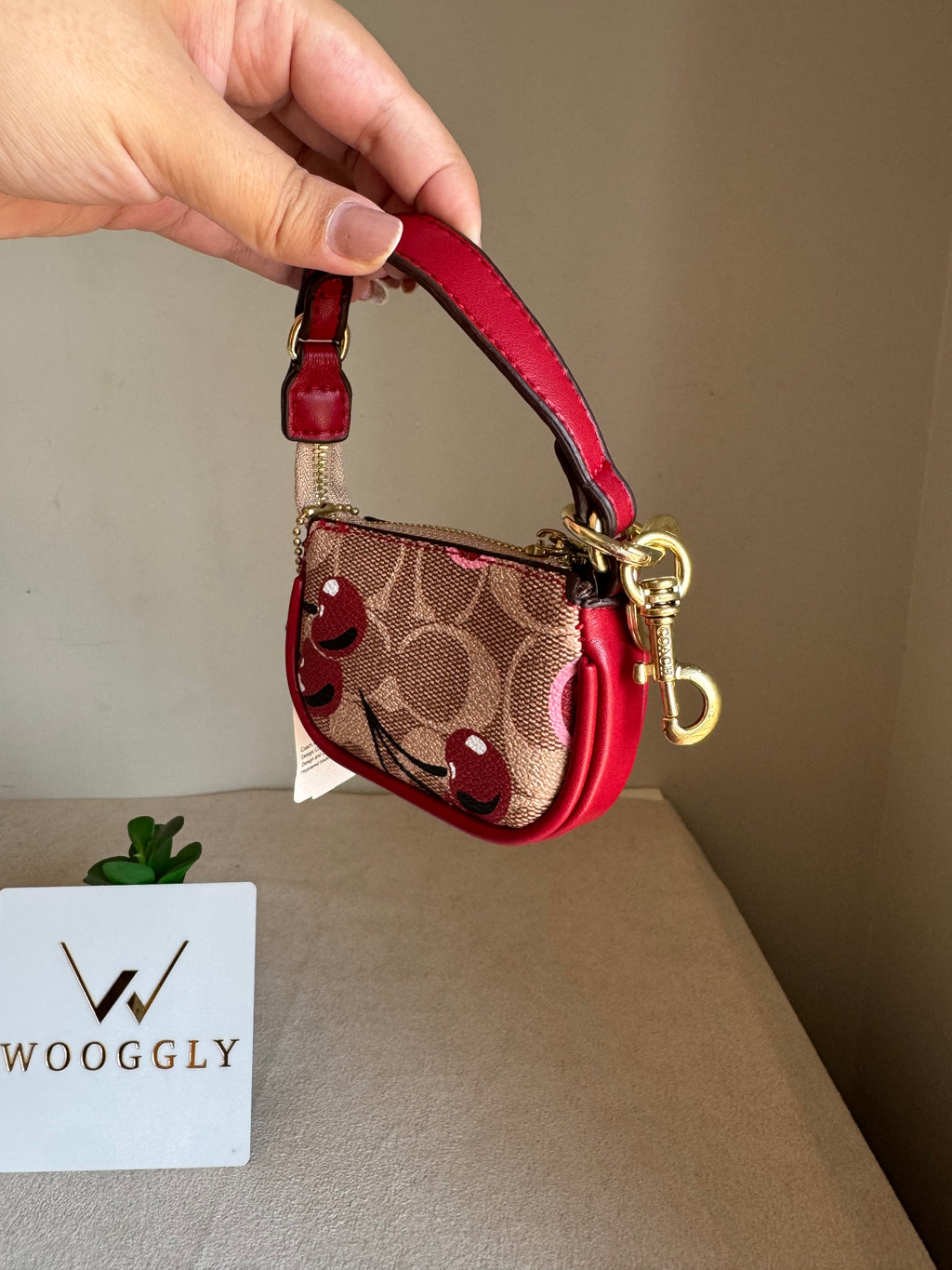 Premium Coach Baby Teri Bag Charm - Maroon