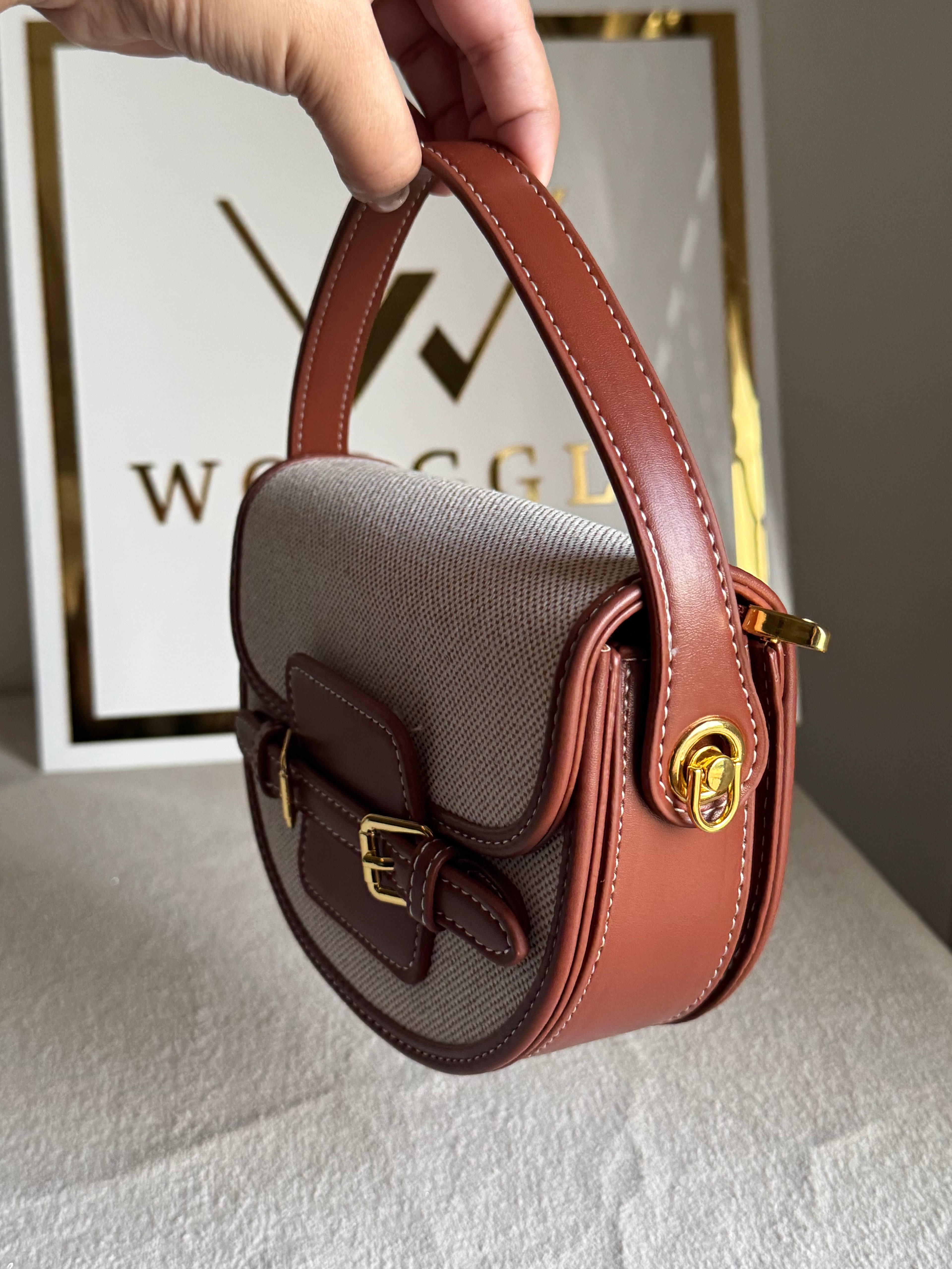 Statement Bag - Brown with Jute