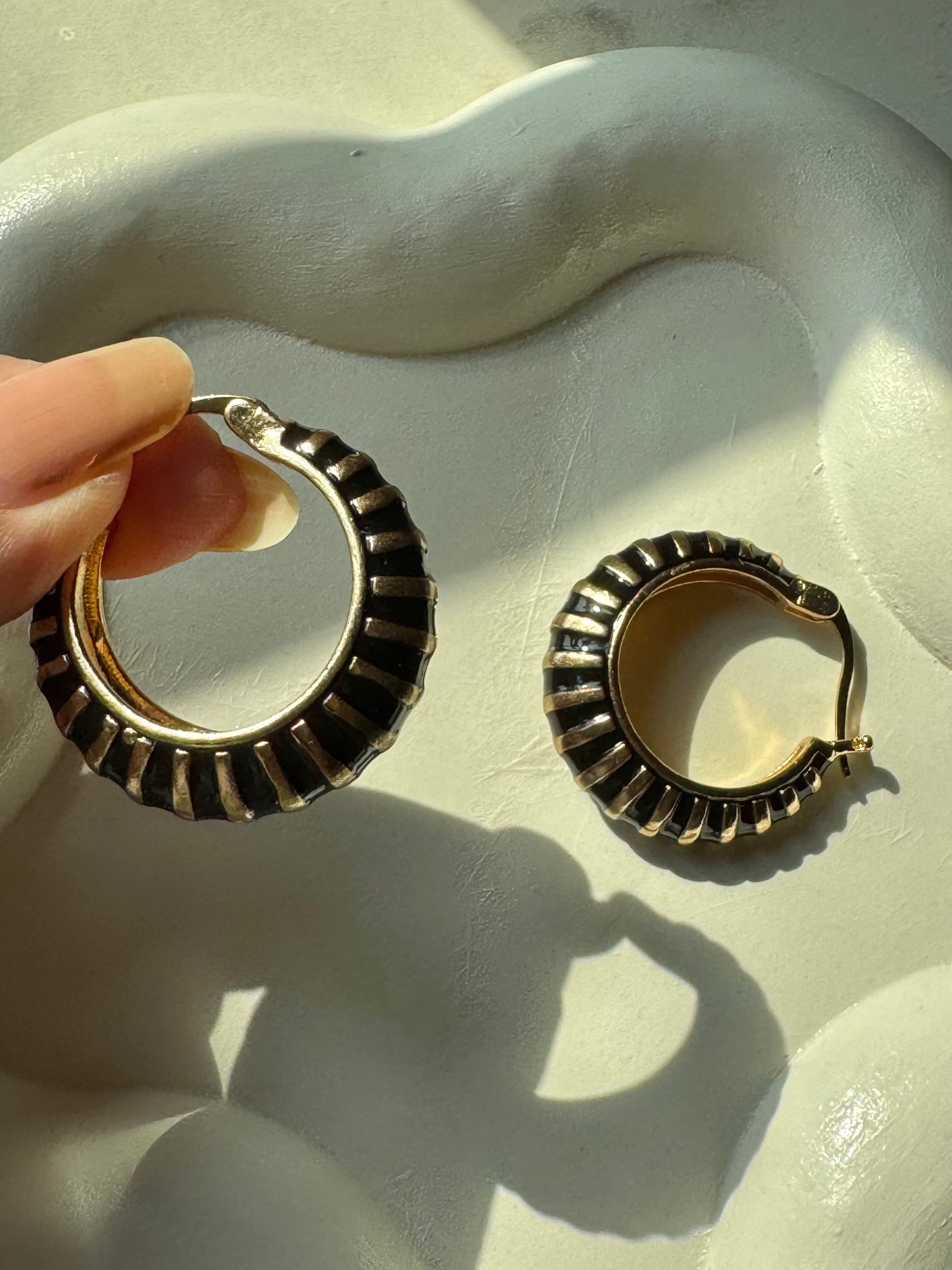 Alexa Hoops - Black & Gold
