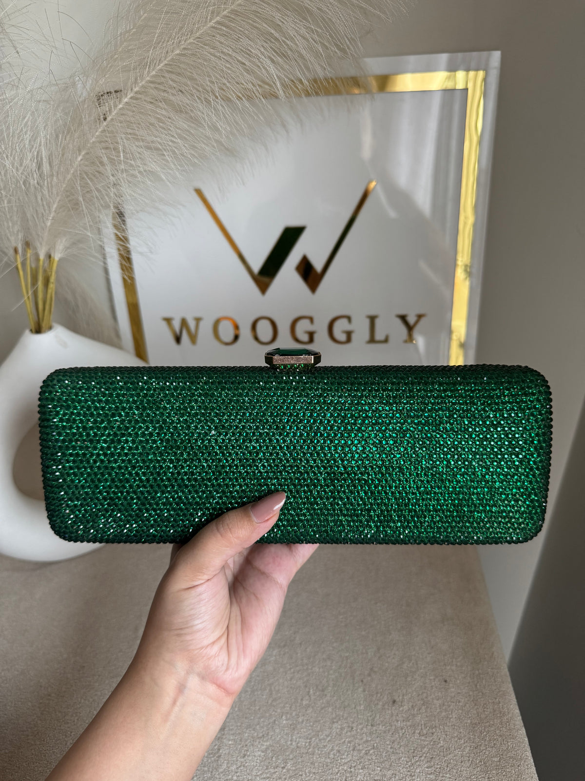 High Quality Élan Clutch - Emerald Green