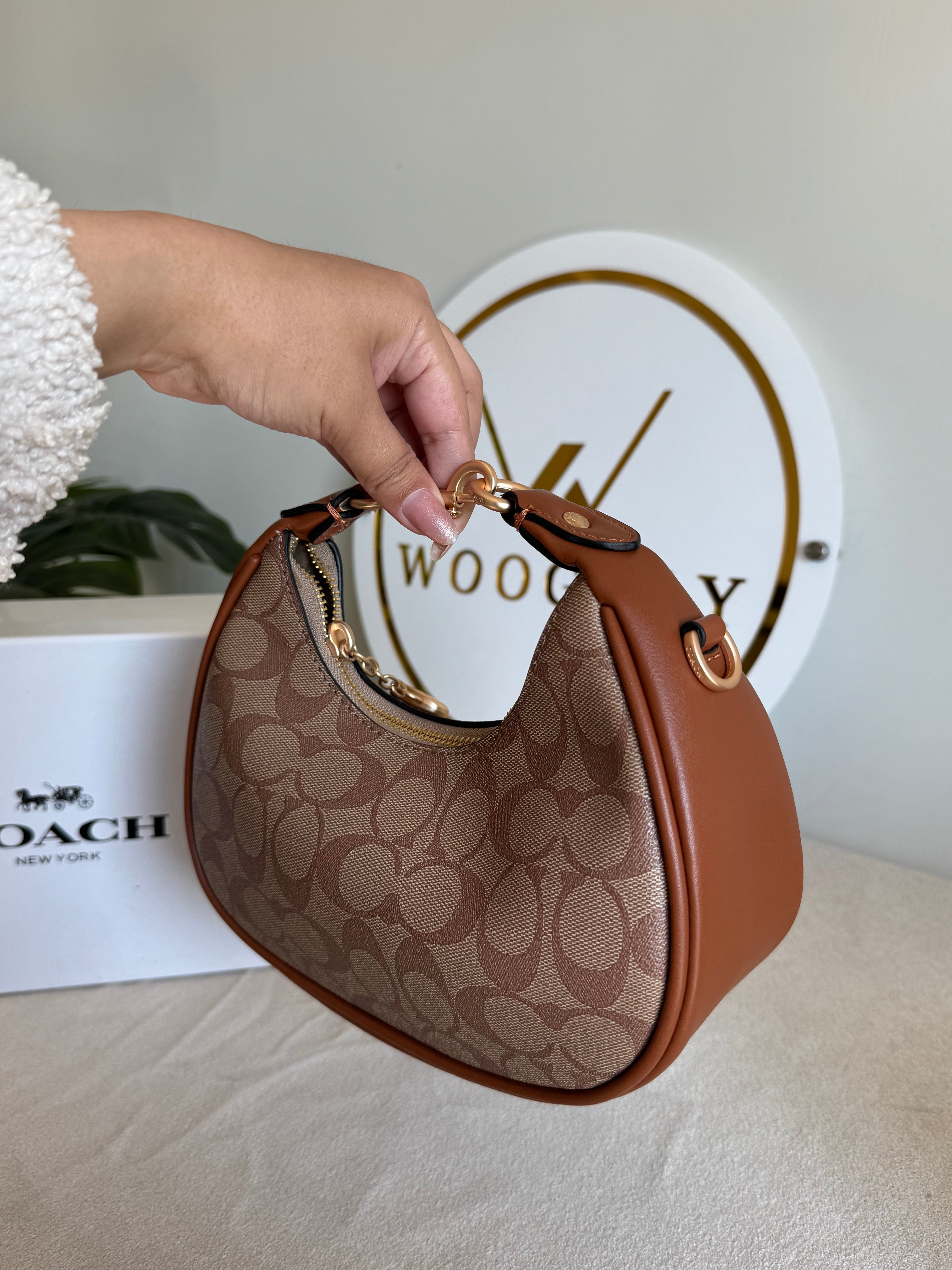 COACH Jonie Bag PREMIUM (Apricot Brown) - BOX PACKING